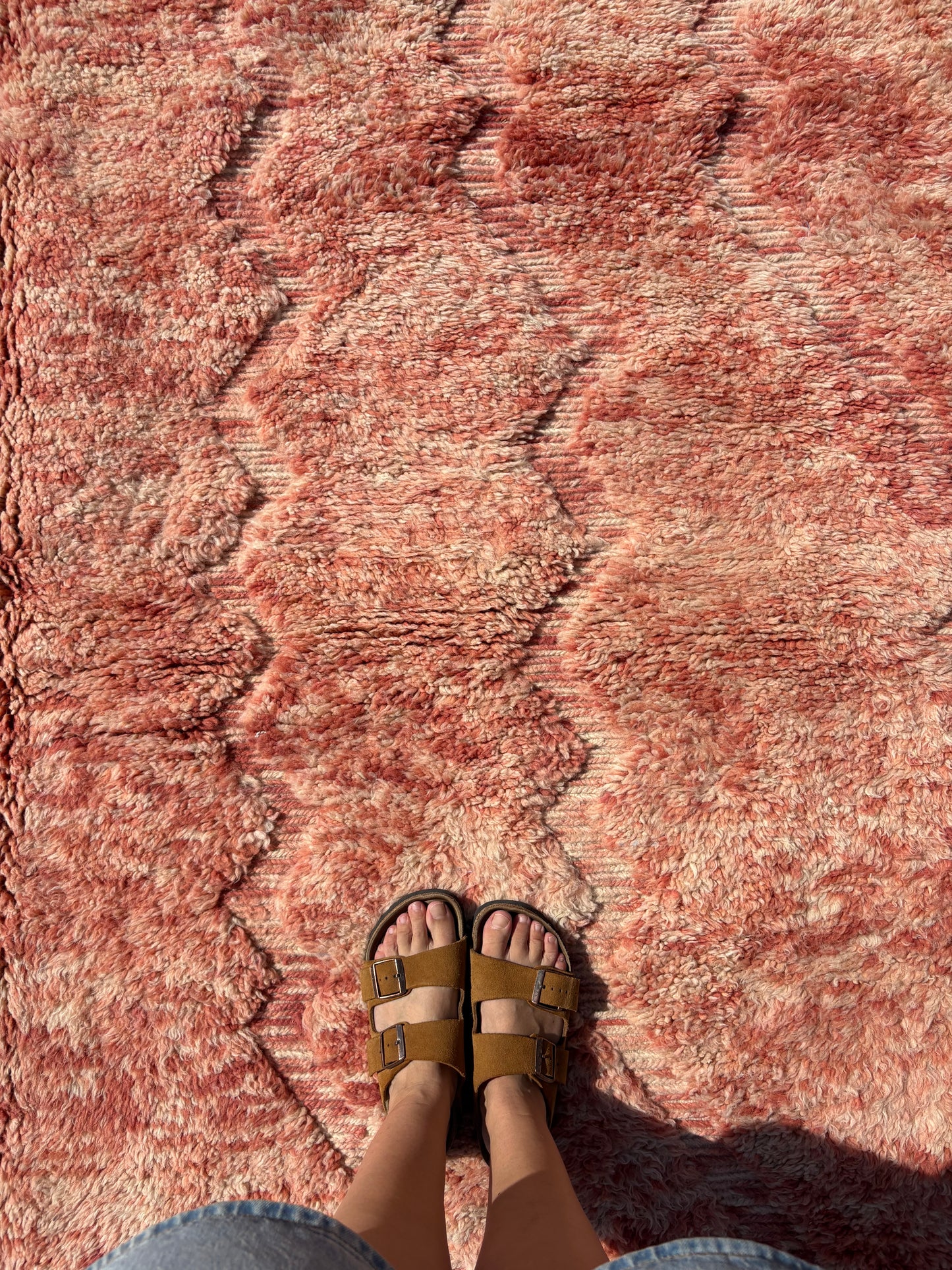 Beni Ouarain Moroccan Colorful Rug (974) 343x260 - Pink Lake