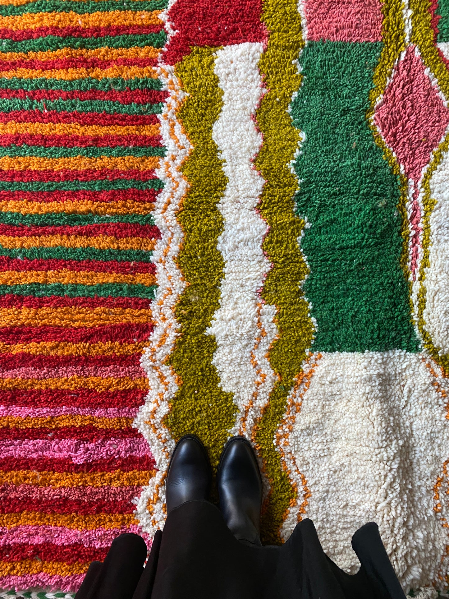 Beni Ouarain Moroccan Colorful Rug (410) 280x214cm - Olive