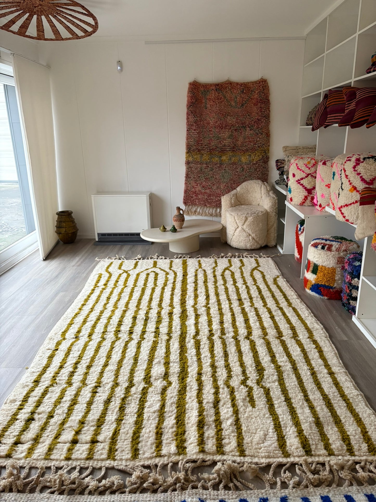 White and Green Berber Wool Rug made to order (9)