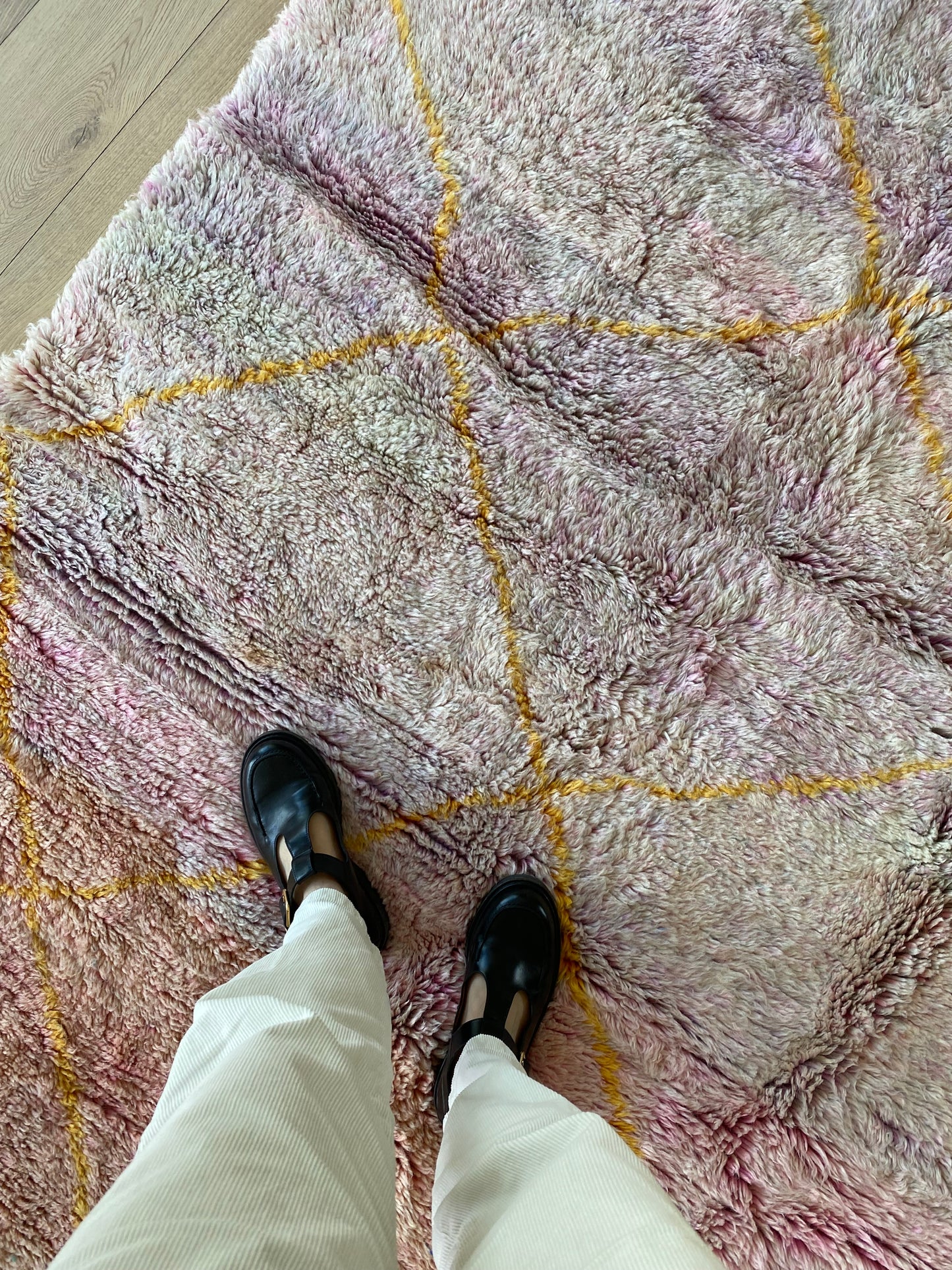 Beni Ouarain Moroccan Colorful Rug (895) 254x160cm - Lilac