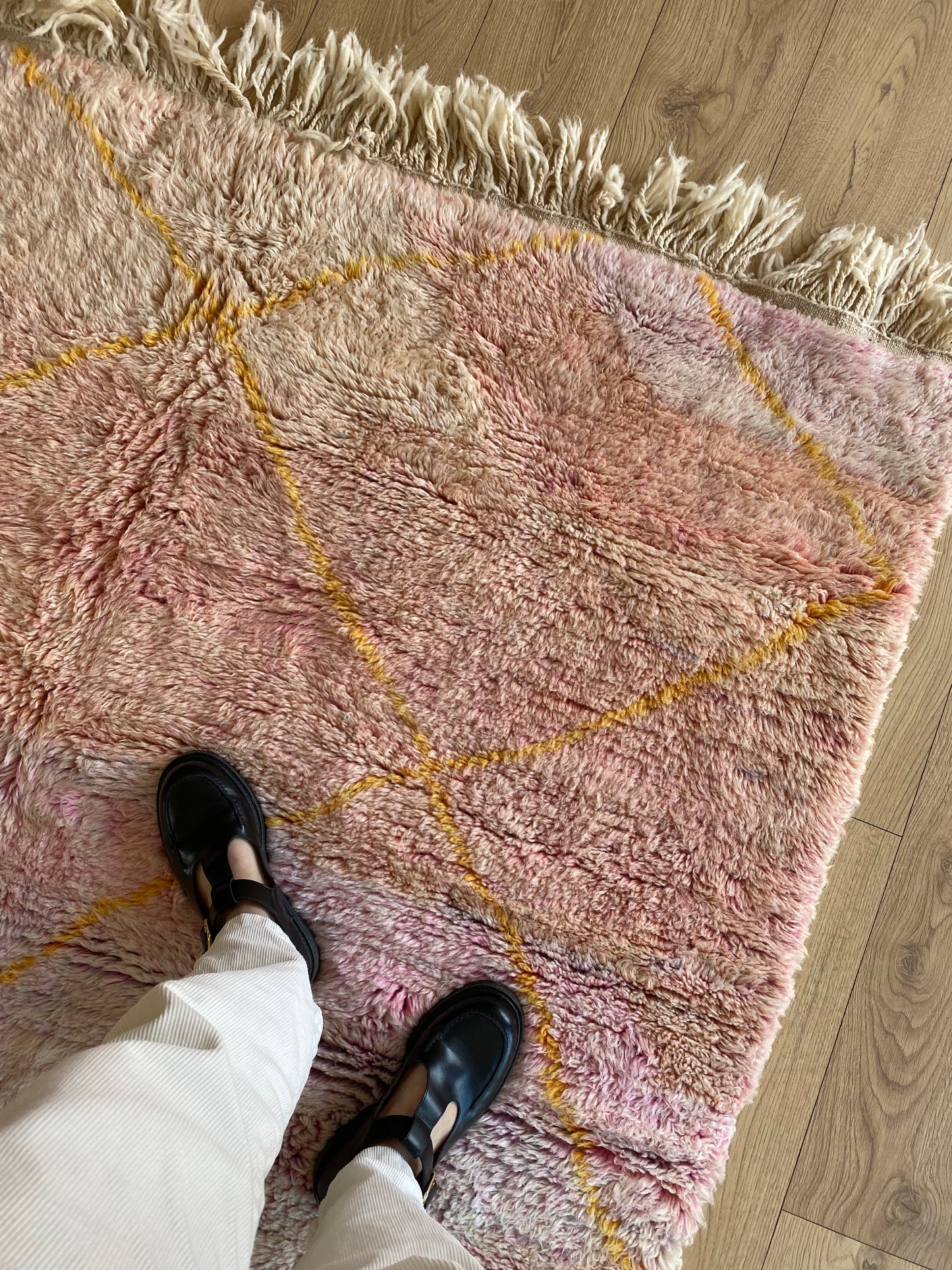 Beni Ouarain Moroccan Colorful Rug (895) 254x160cm - Lilac