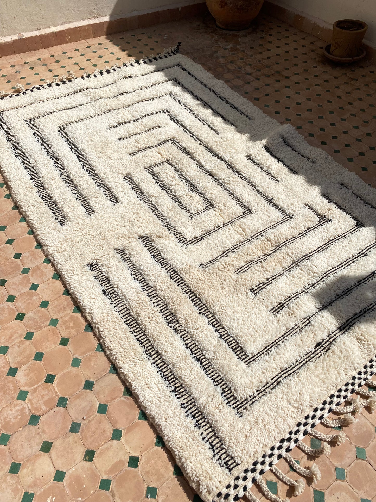 White Berber Wool Rug (362) 250x155cm