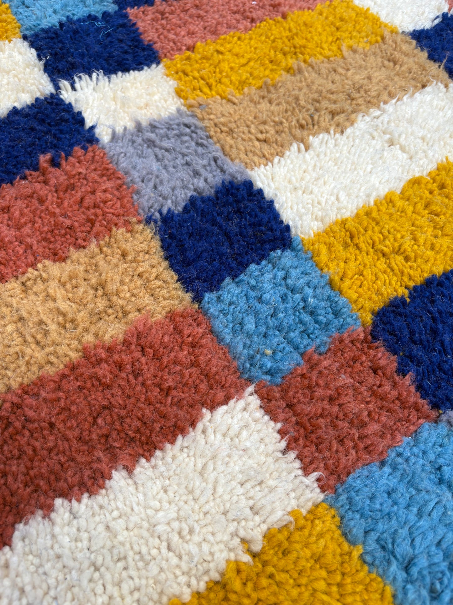 Beni Ouarain Moroccan Colorful Rug (966) 295x205cm - Blue Swimming Pool