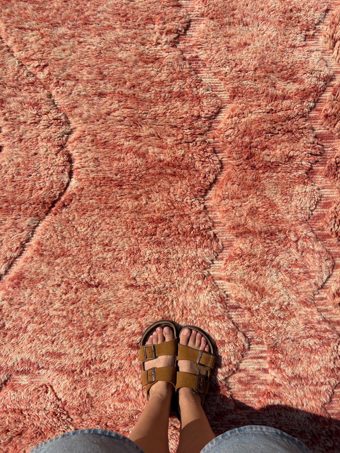 Beni Ouarain Moroccan Colorful Rug (974) 343x260 - Pink Lake