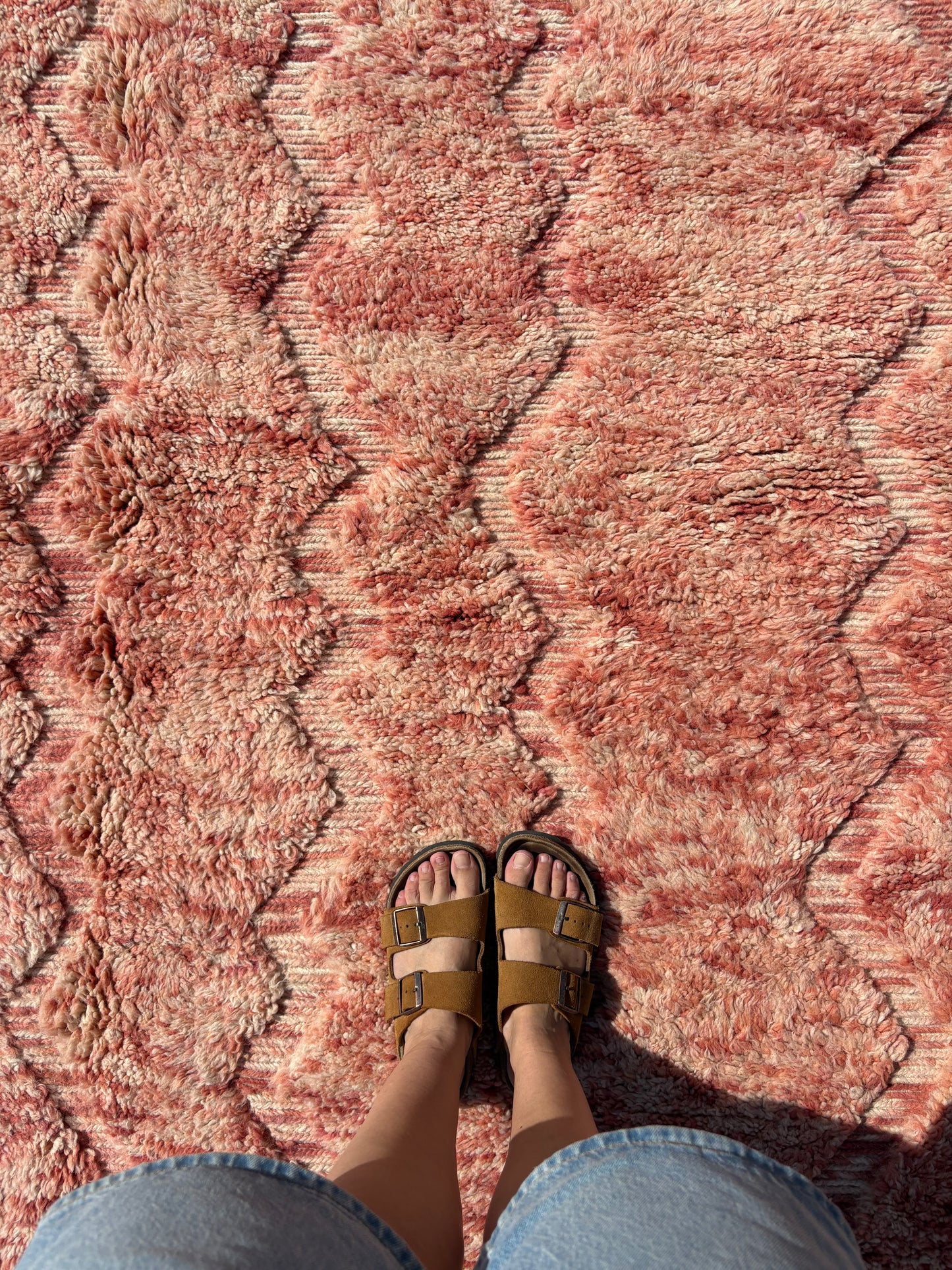 Beni Ouarain Moroccan Colorful Rug (974) 343x260 - Pink Lake