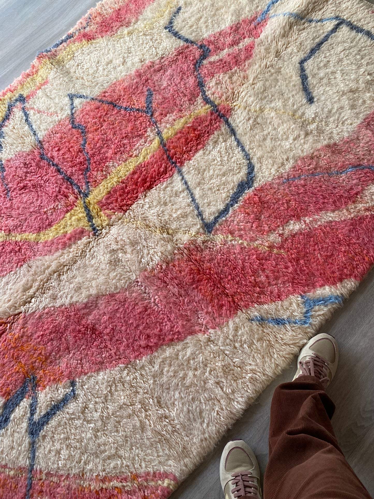 Beni Ouarain Moroccan Colorful Rug (385) 245x150cm - Pamplemousse
