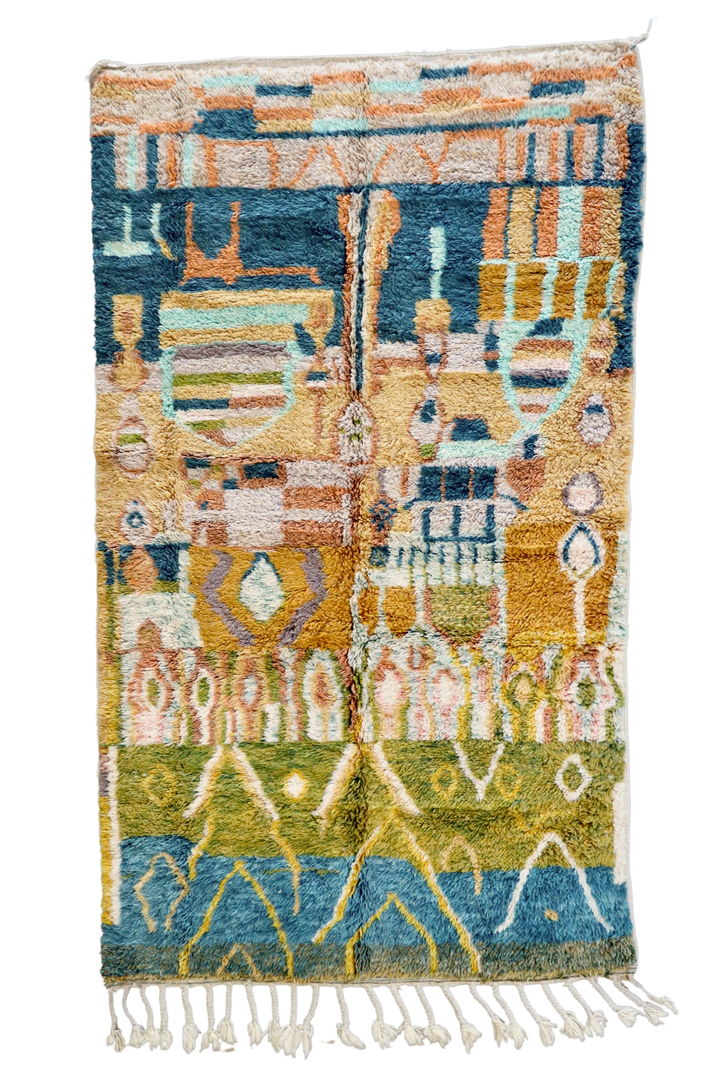 Beni Ouarain Moroccan Colorful Rug (893) 254x154cm - The Hague