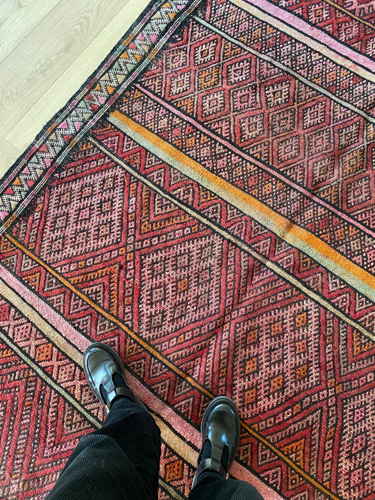 Vintage Berber Kilim-kleed (843) 393x168cm
