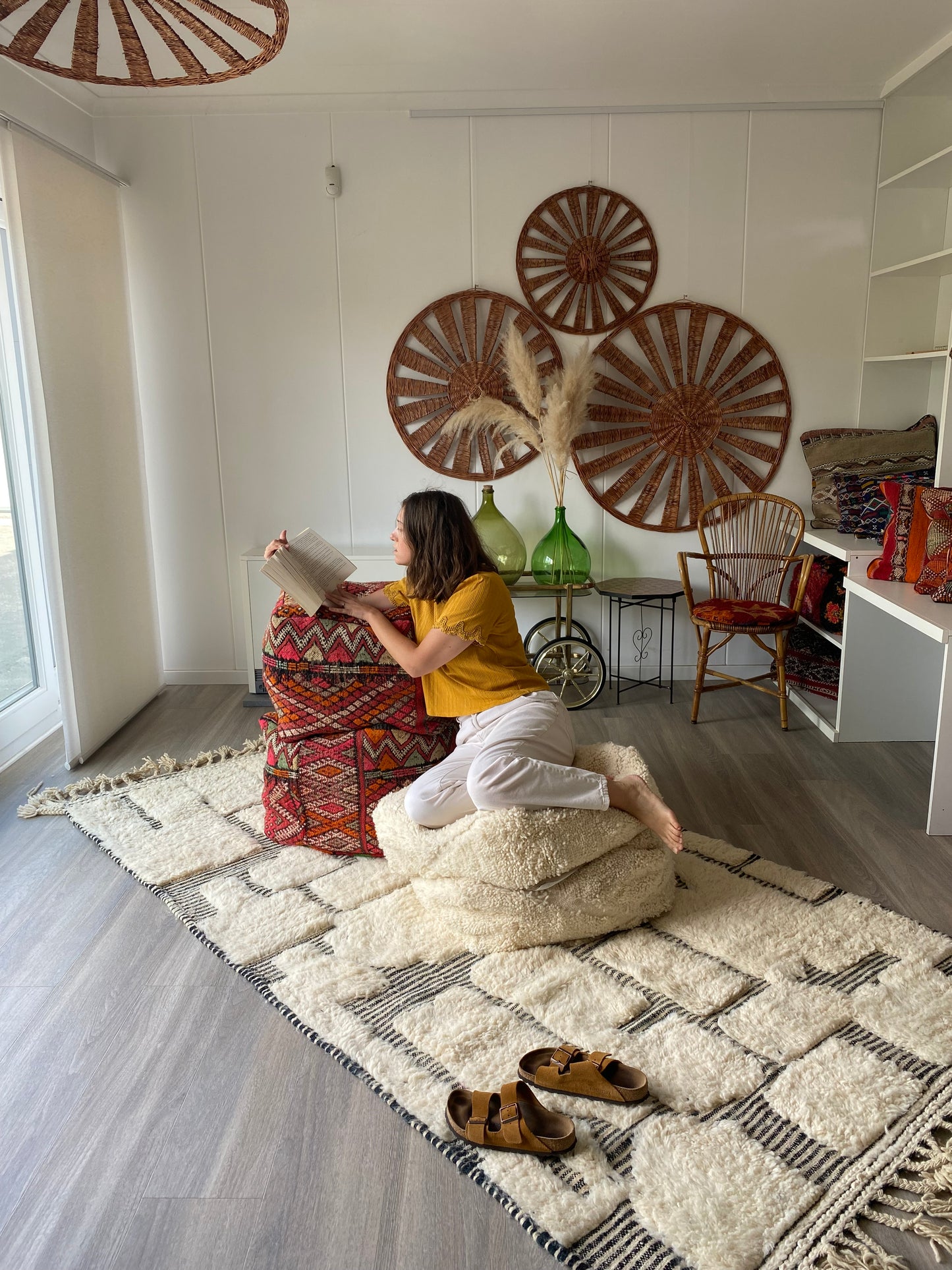 White Berber Pouf