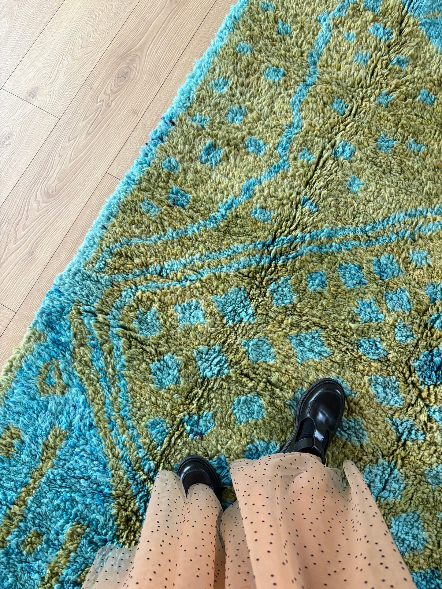Beni Ouarain Moroccan Colorful Rug (771) 271x165cm - Peacock