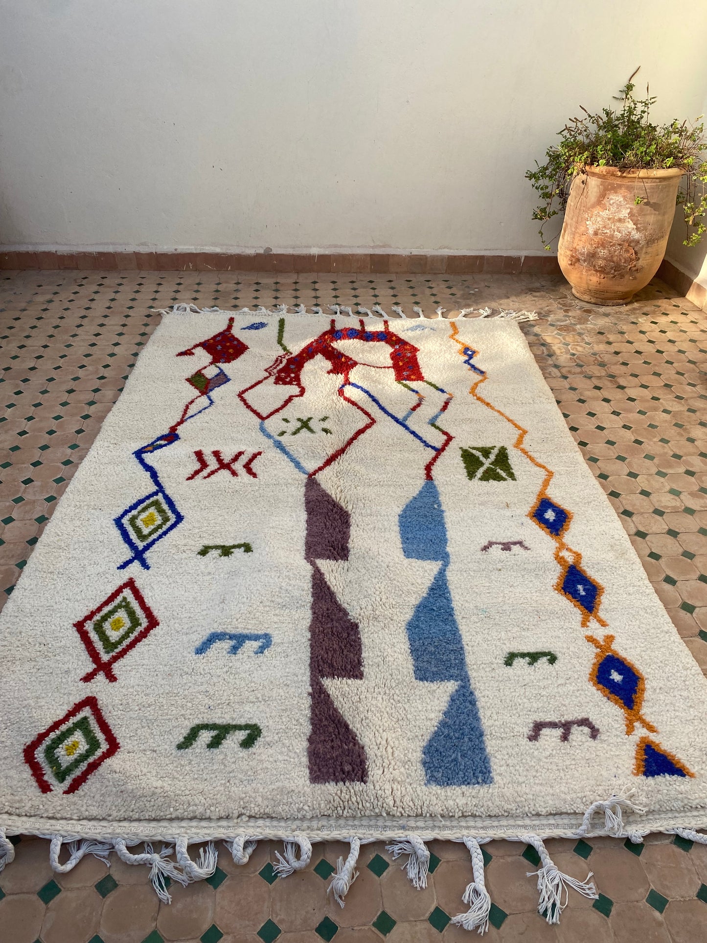 White Berber Wool Rug (374) 255x150cm