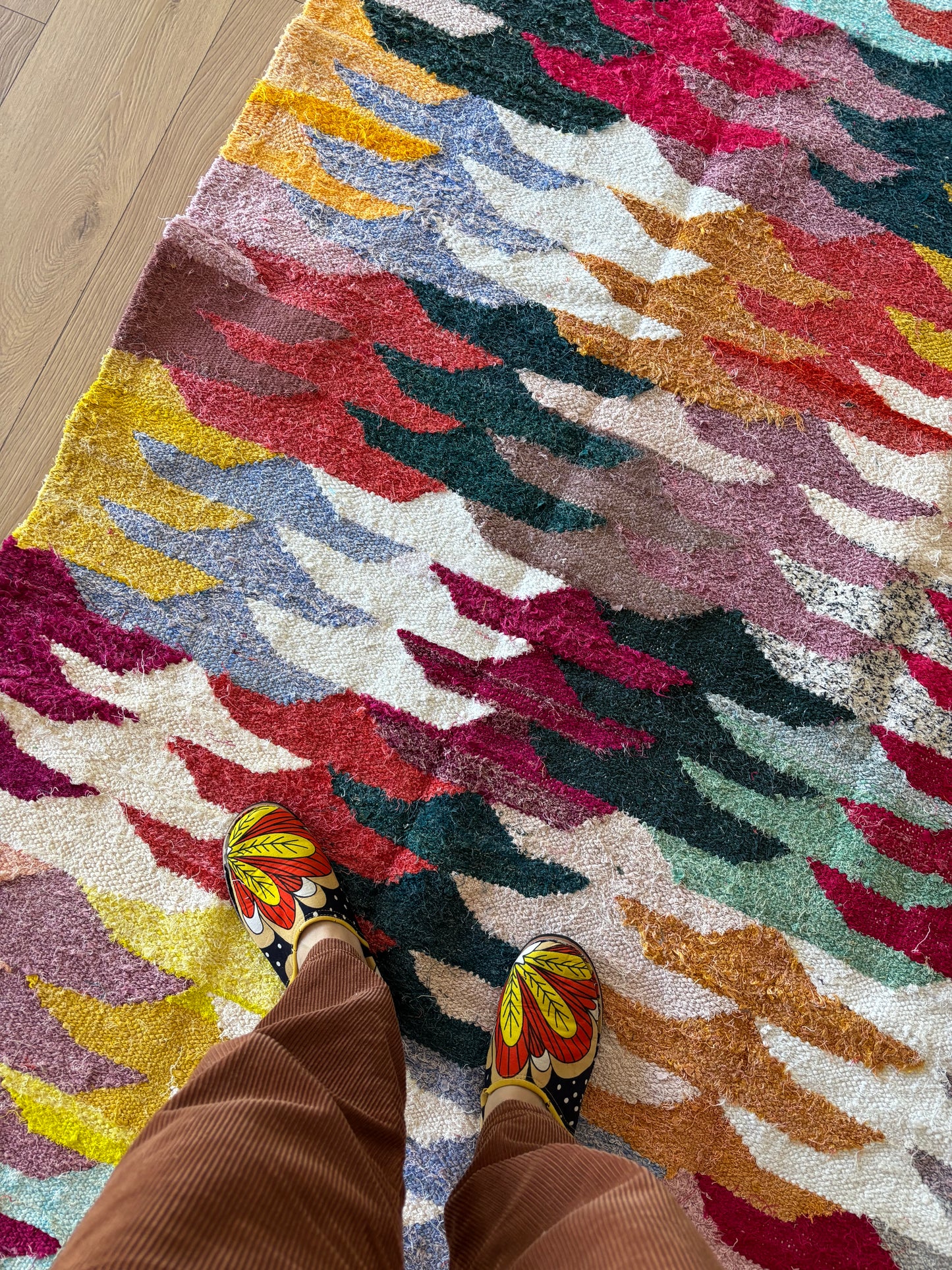 Moroccan Boucherouite Kilim Colorful Rug (913) 300x188cm - Evening on the terrasse