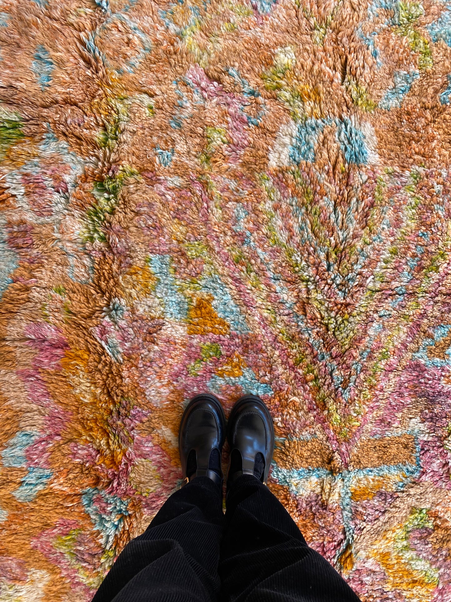 Beni Ouarain Moroccan Colorful Rug (852) 251x157cm - Pumpkin pie