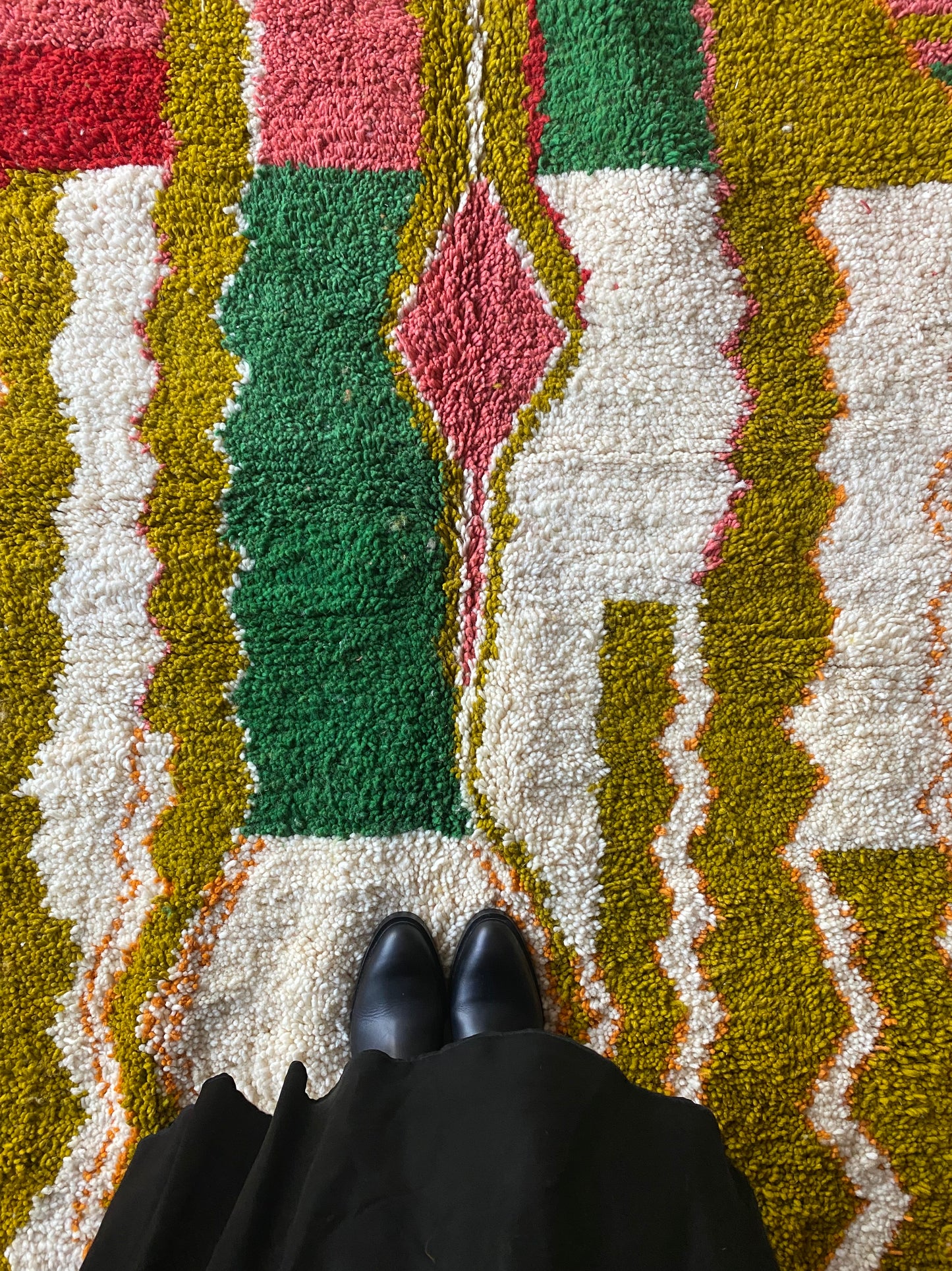 Beni Ouarain Moroccan Colorful Rug (410) 280x214cm - Olive
