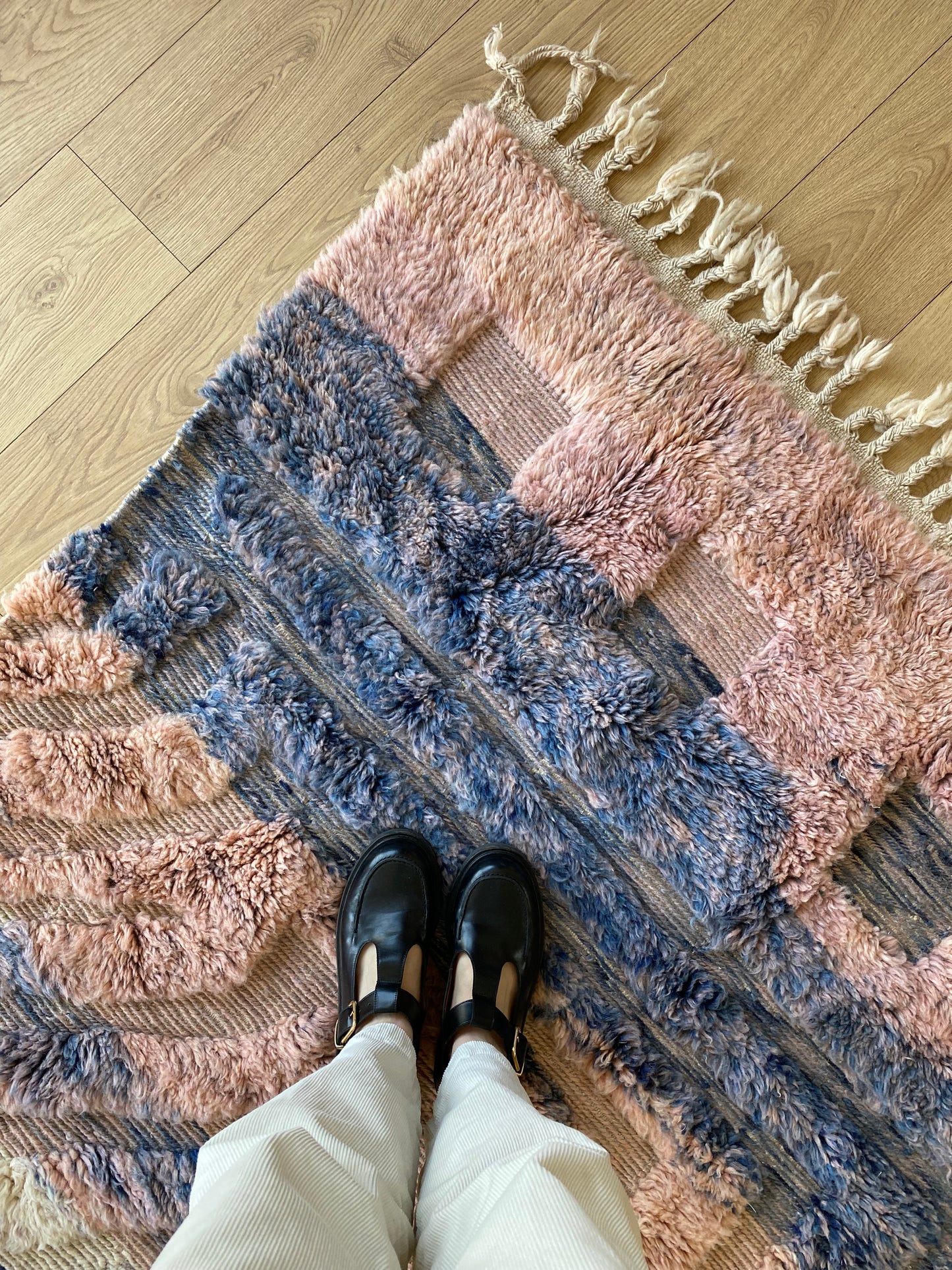 Beni Ouarain Moroccan Colorful Rug (897) 242x156cm - Swiftie