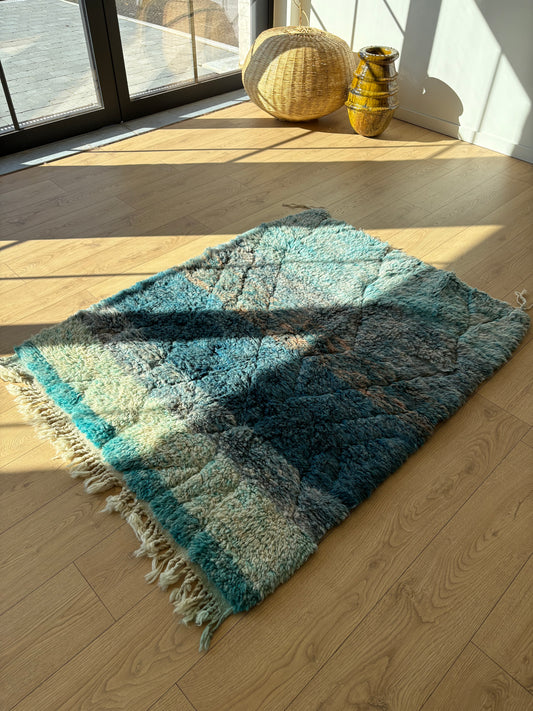 Beni Ouarain Marokkaans kleurrijk tapijt (853) 152x115cm - Schelp