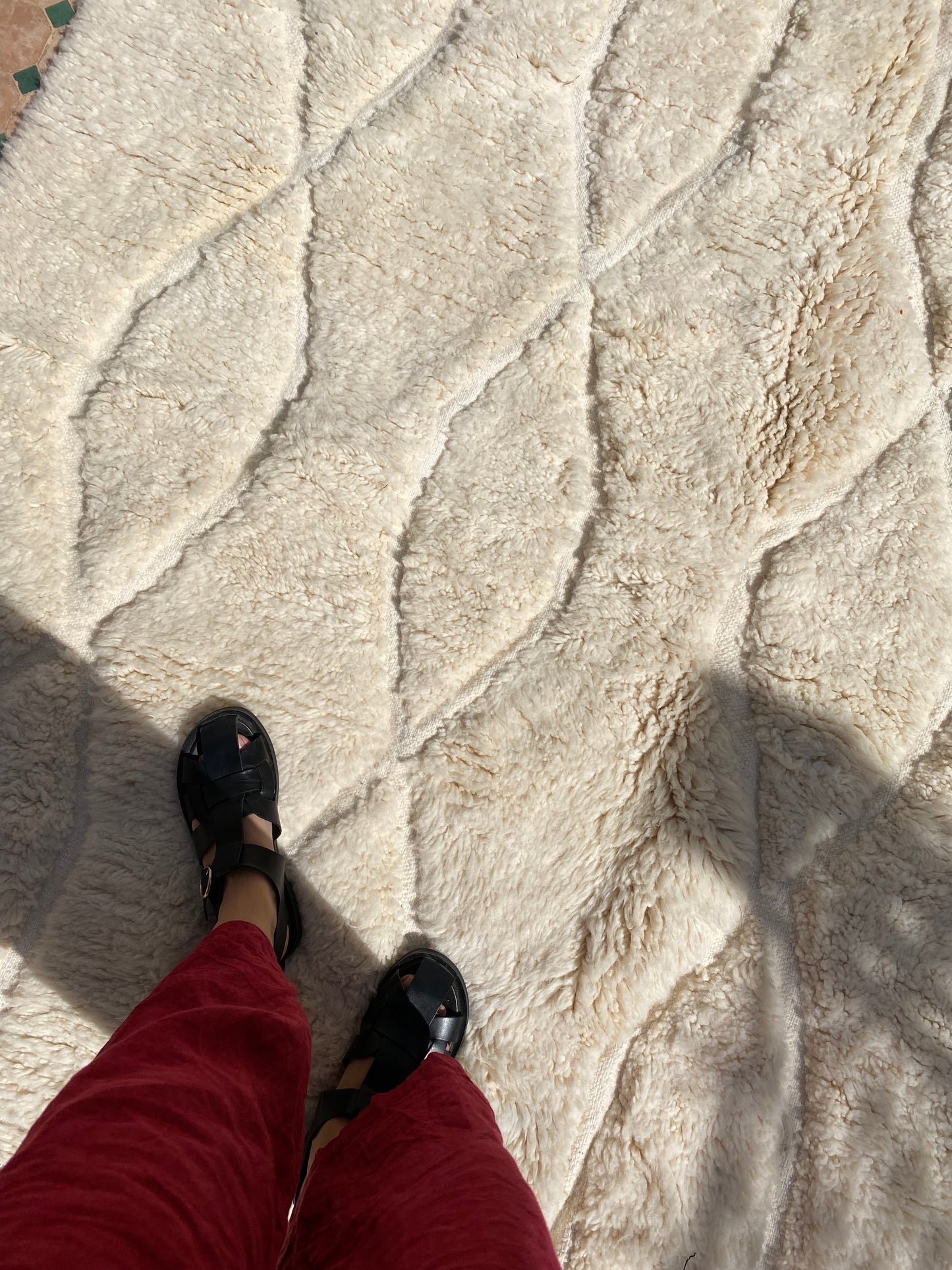 White Berber Wool Rug (360) 300x200cm