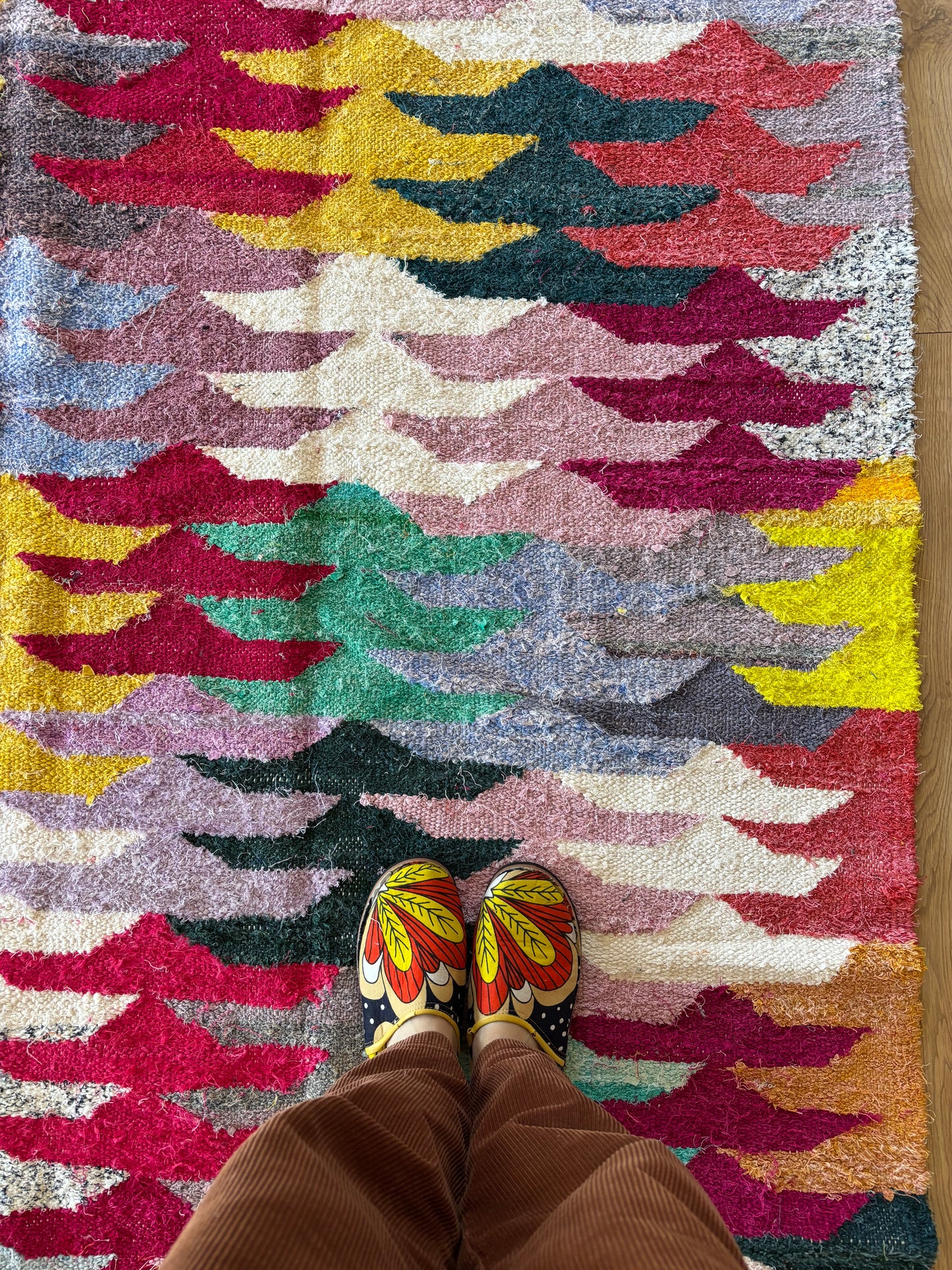 Moroccan Boucherouite Kilim Colorful Rug (913) 300x188cm - Evening on the terrasse