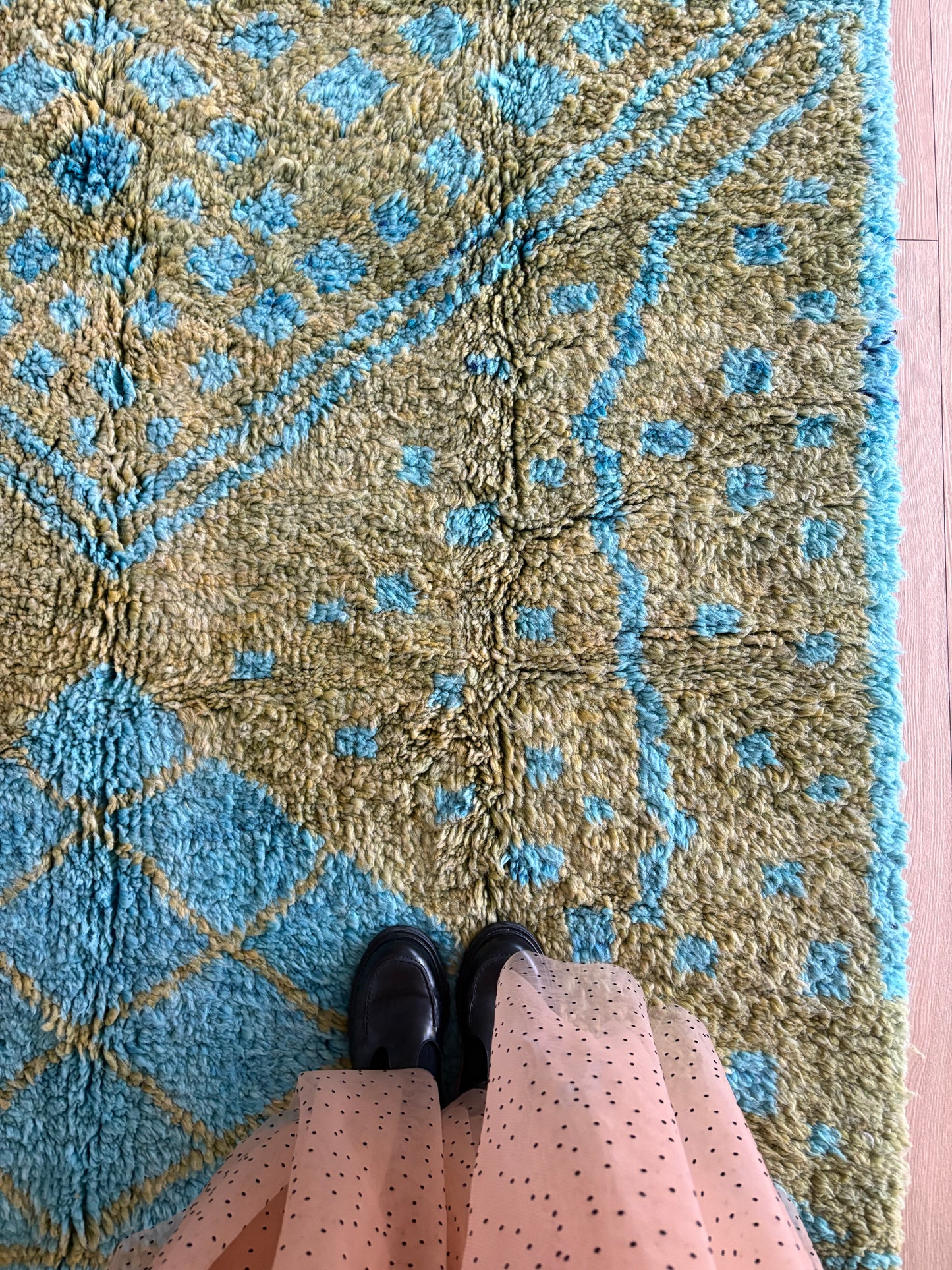 Beni Ouarain Moroccan Colorful Rug (771) 271x165cm - Peacock