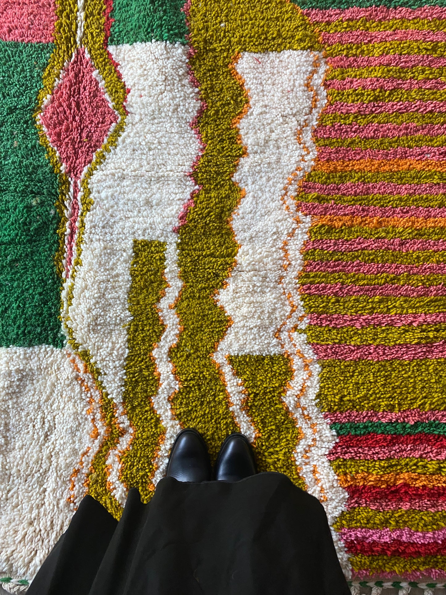 Beni Ouarain Moroccan Colorful Rug (410) 280x214cm - Olive