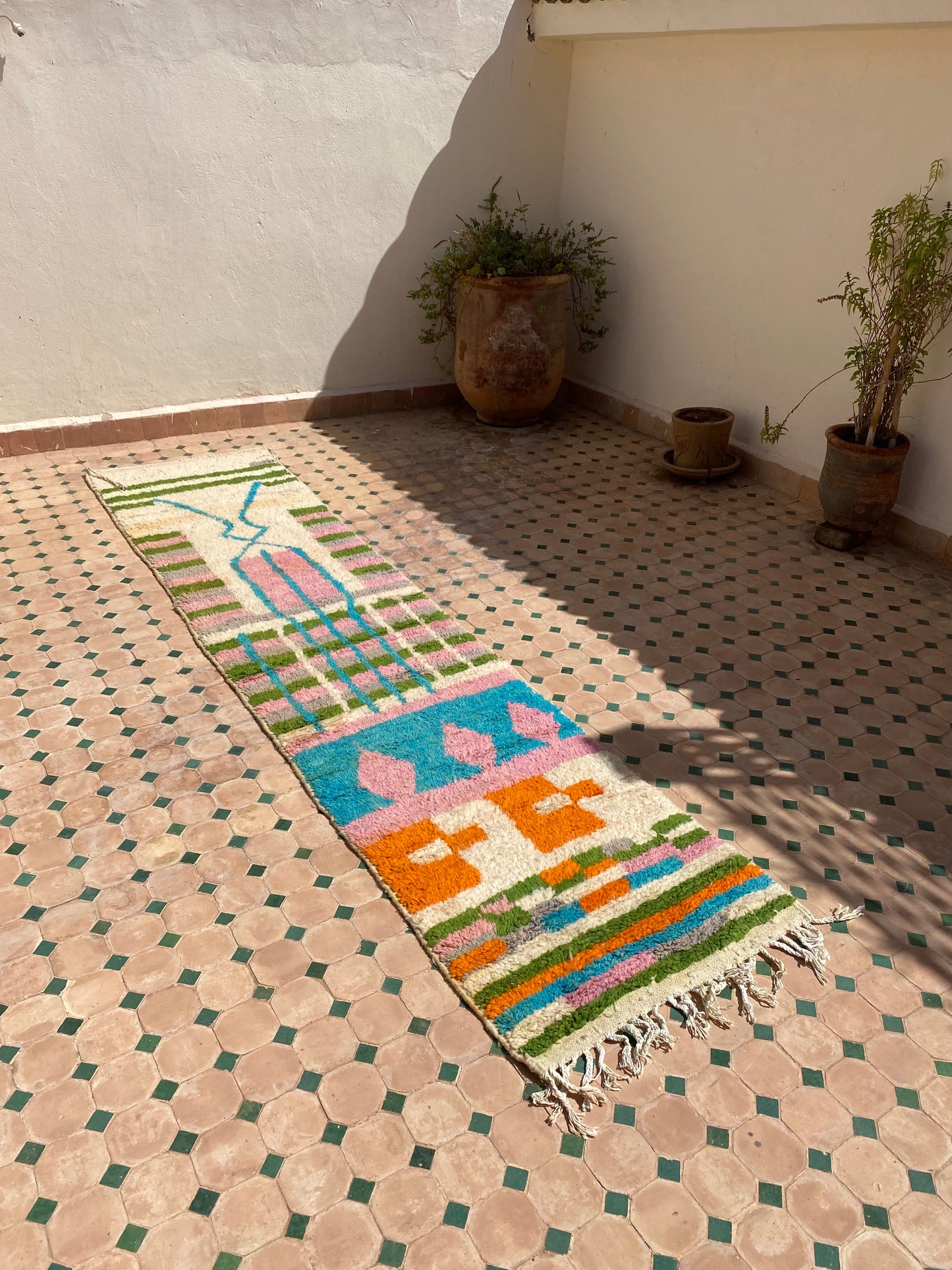 Boujaad Moroccan Colorful Runner Rug (369) 300x68cm