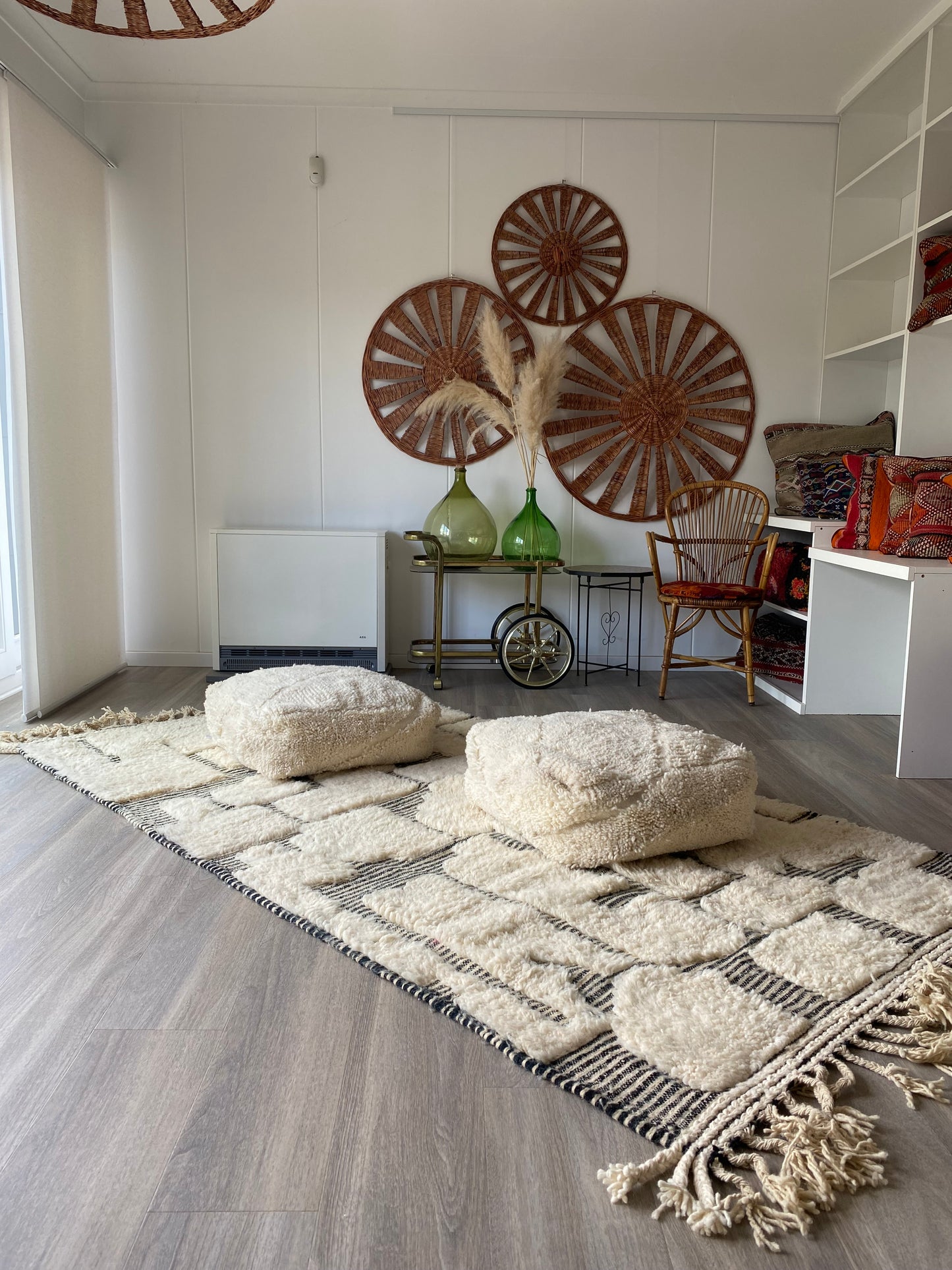 White Berber Pouf
