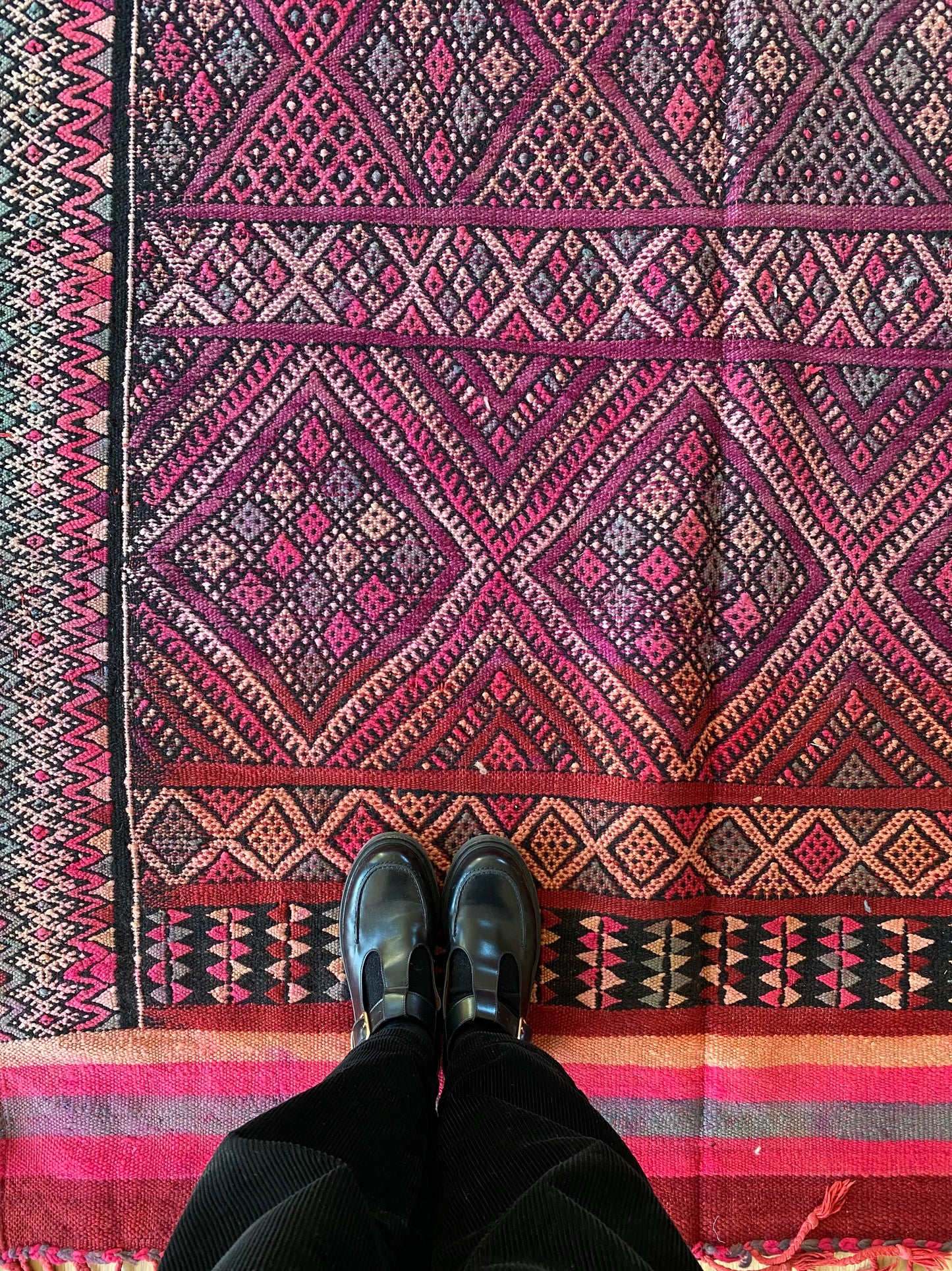 Vintage Berber Kilim-kleed (842) 382x167cm