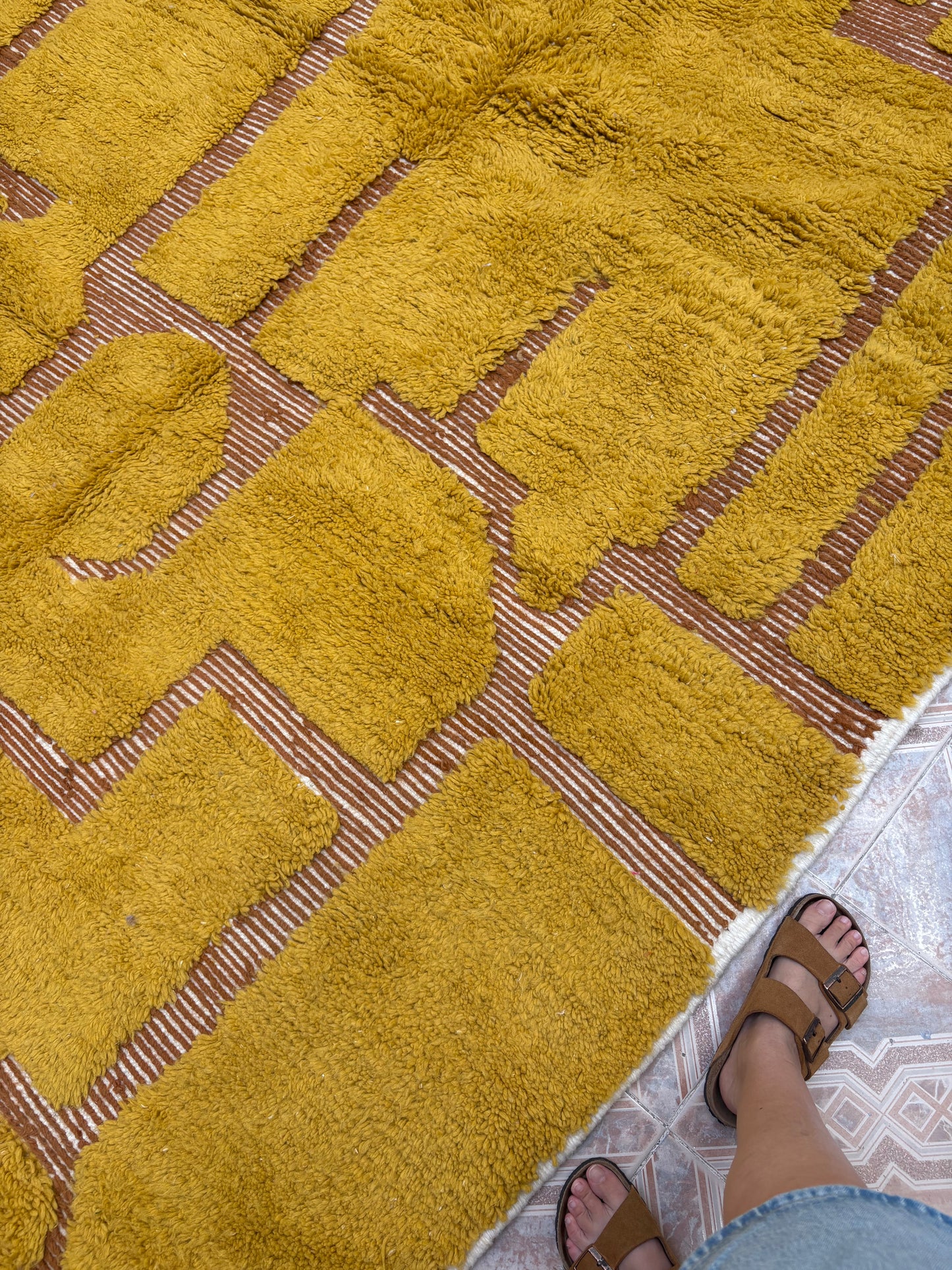 Beni Ouarain Marokkaans kleurrijk vloerkleed (961) 207x300cm - Sahara