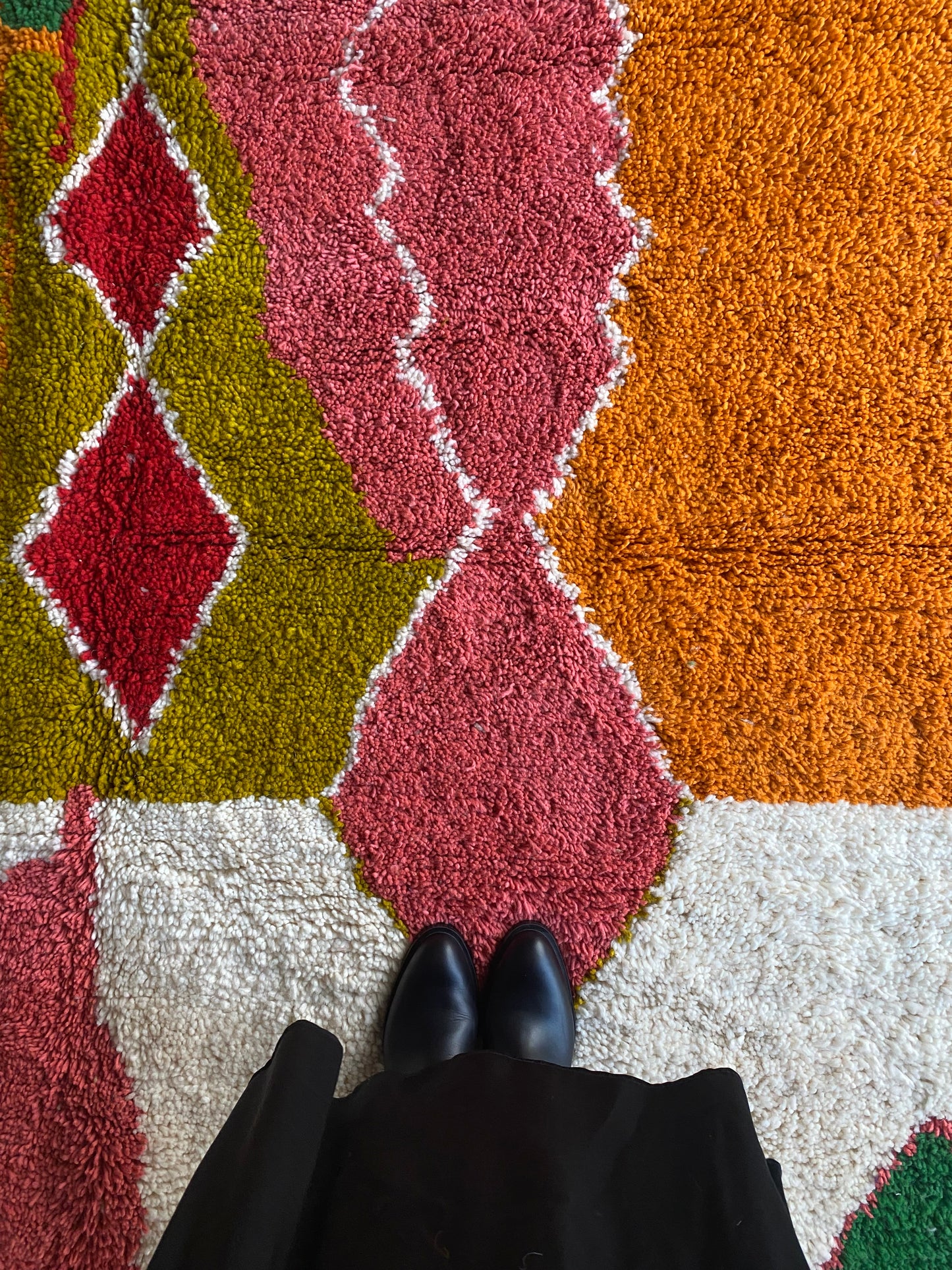 Beni Ouarain Moroccan Colorful Rug (410) 280x214cm - Olive