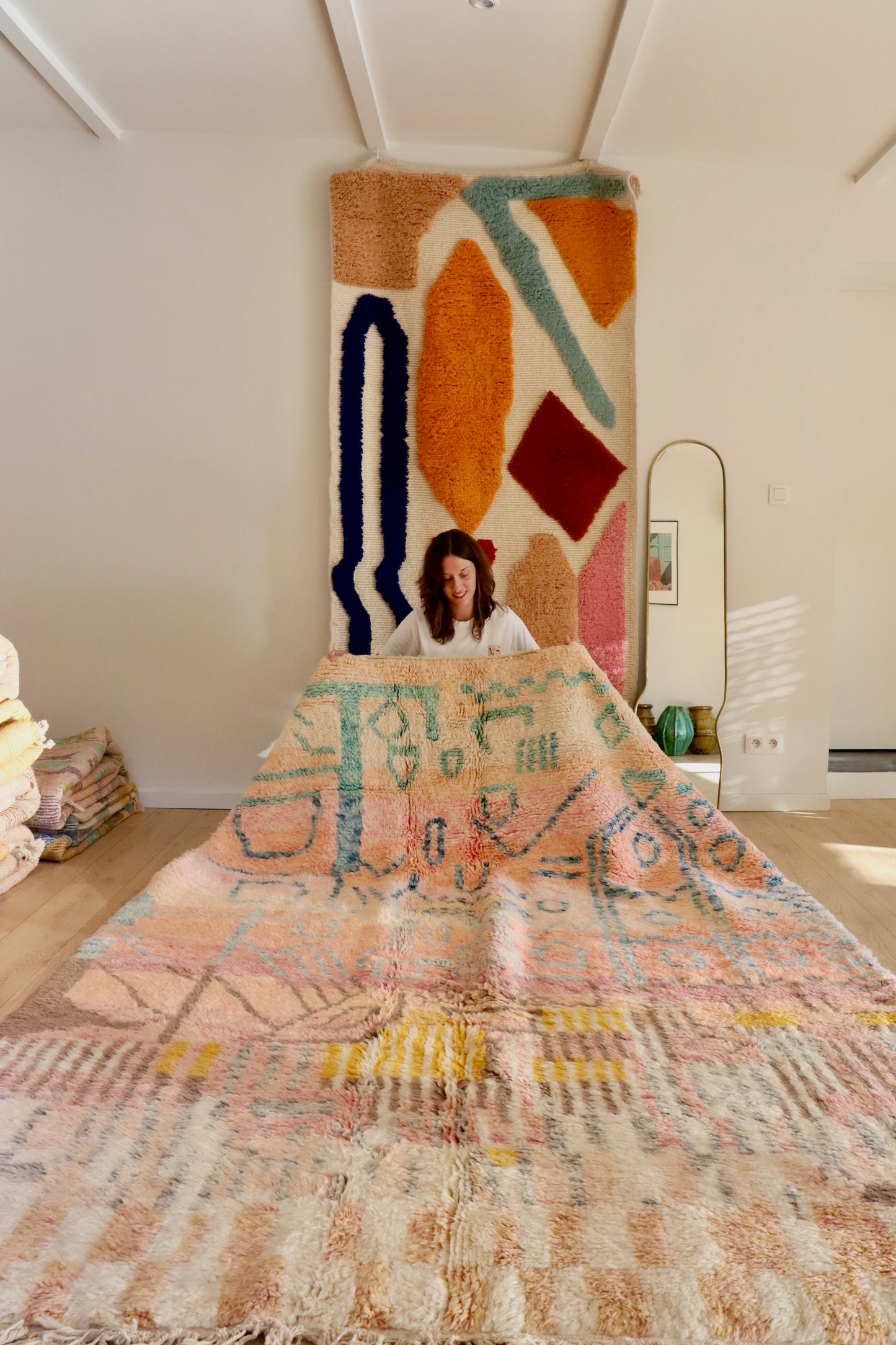 Tapis Beni Ouarain coloré (948) 282x210cm - Honeymoon in Paradise