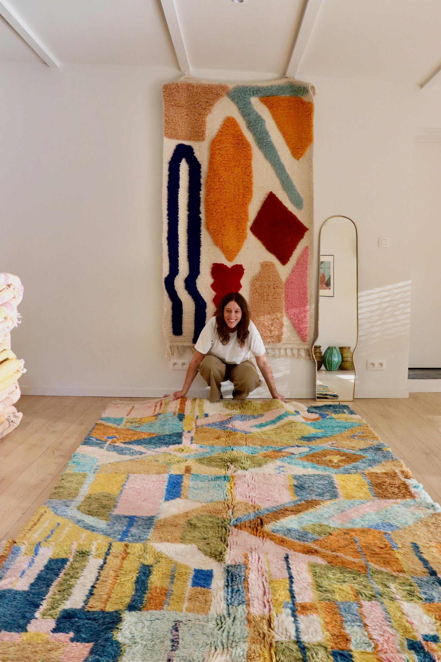 Tapis Beni Ouarain coloré (946) 307x190cm - Pop Art