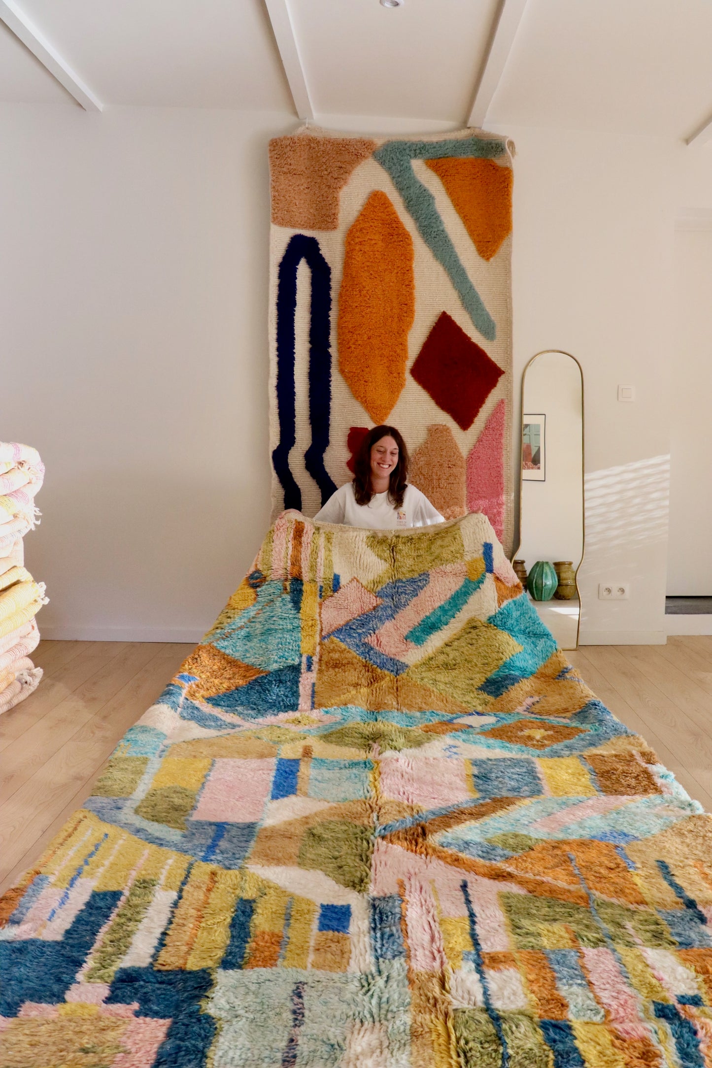 Tapis Beni Ouarain coloré (946) 307x190cm - Pop Art