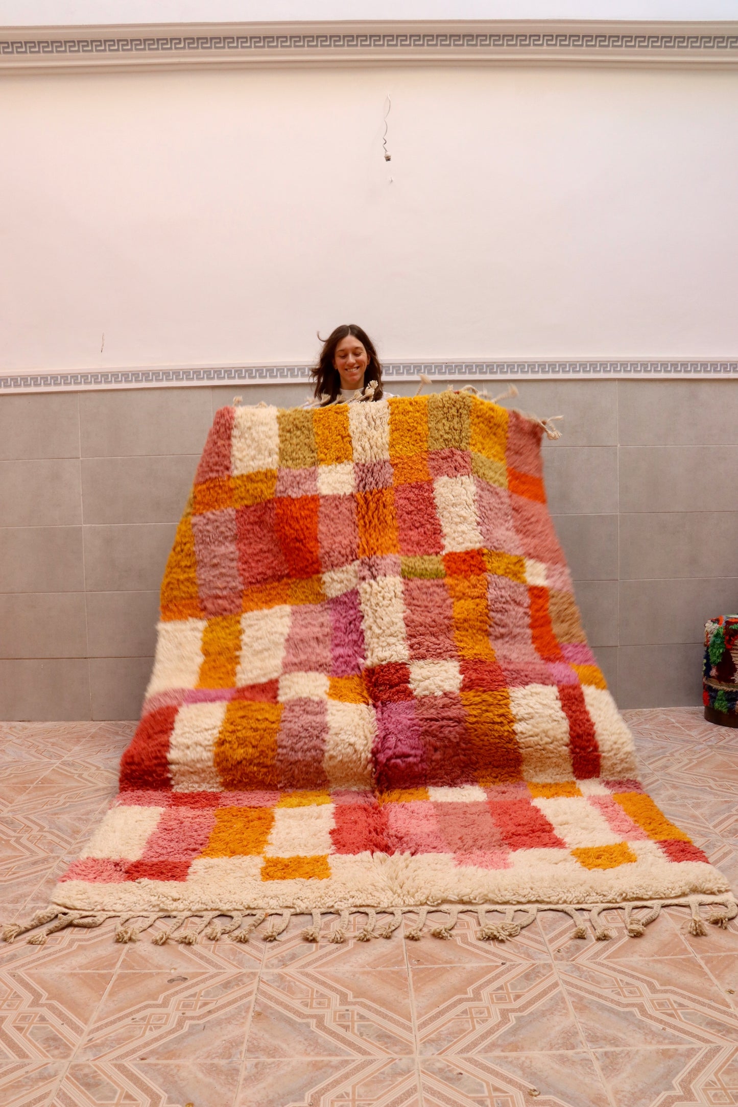 Beni Ouarain Moroccan Colorful Rug (971) 245x170 - Pink Swimming Pool