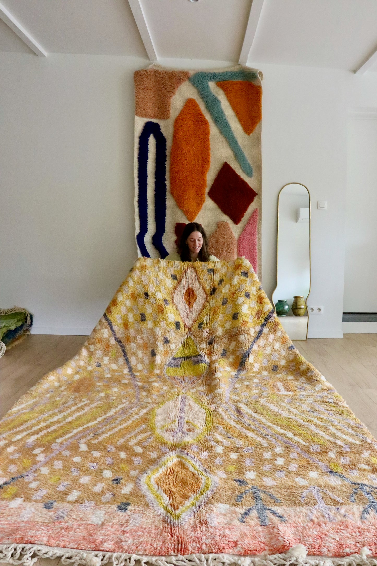 Beni Ouarain Marokkaans kleurrijk vloerkleed (987) 290x200 - Seashells