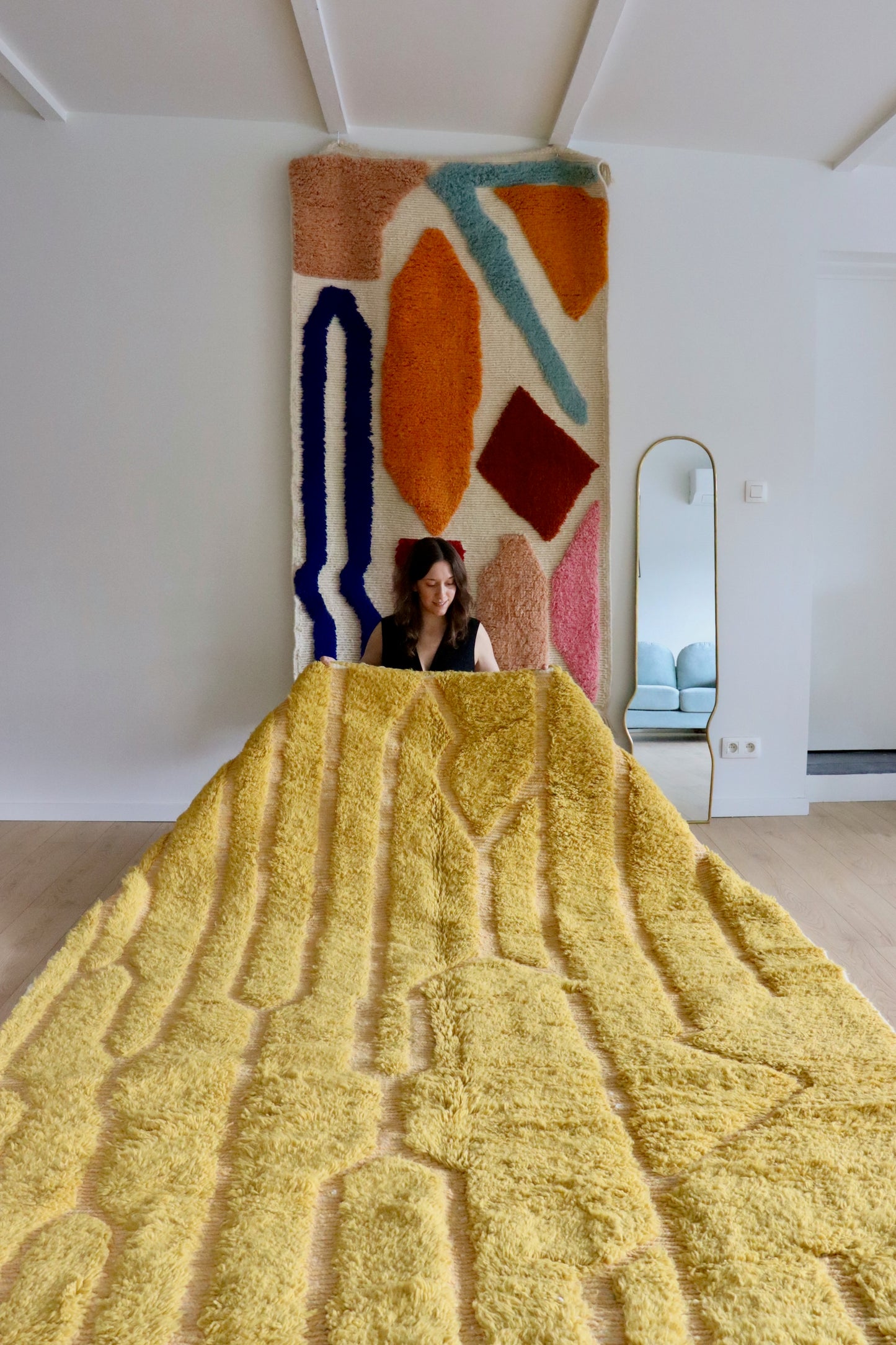 Beni Ouarain Moroccan Colorful Rug (970) 290x205 - Honey