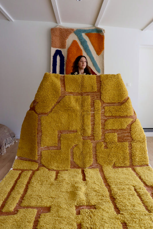Beni Ouarain Marokkaans kleurrijk vloerkleed (961) 207x300cm - Sahara