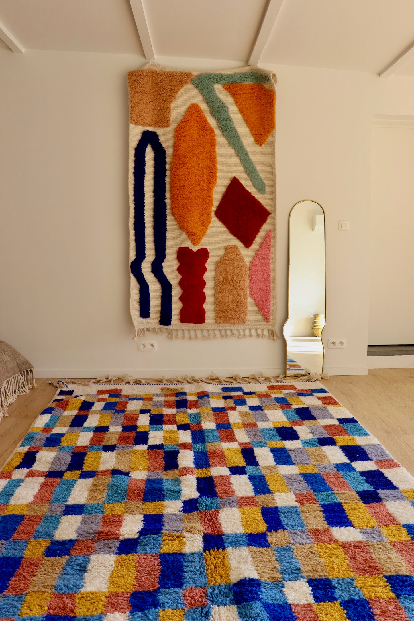 Beni Ouarain Moroccan Colorful Rug (966) 295x205cm - Blue Swimming Pool