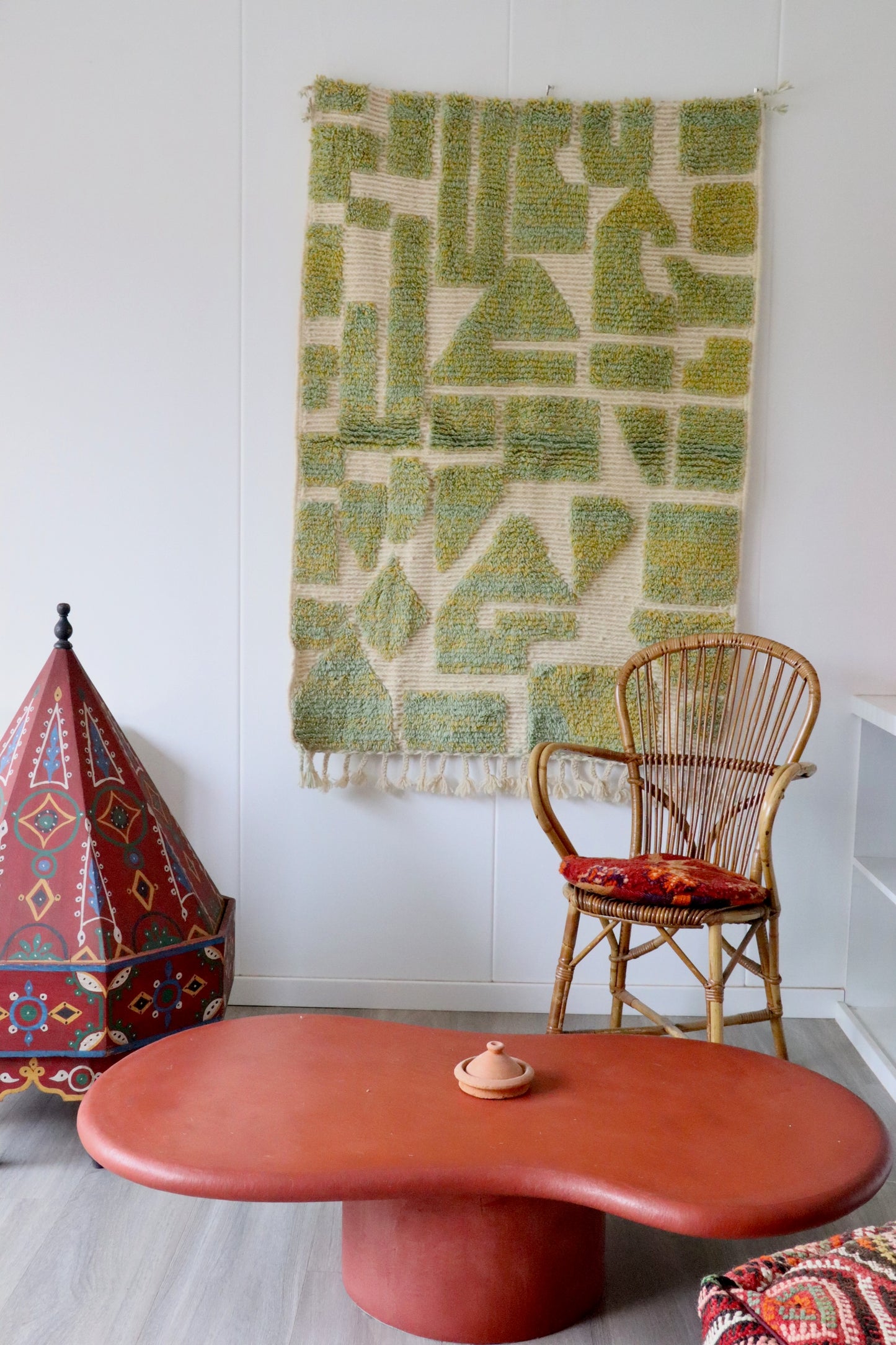 Wall Hanging Moroccan Rug (996) 147x103cm - Apple