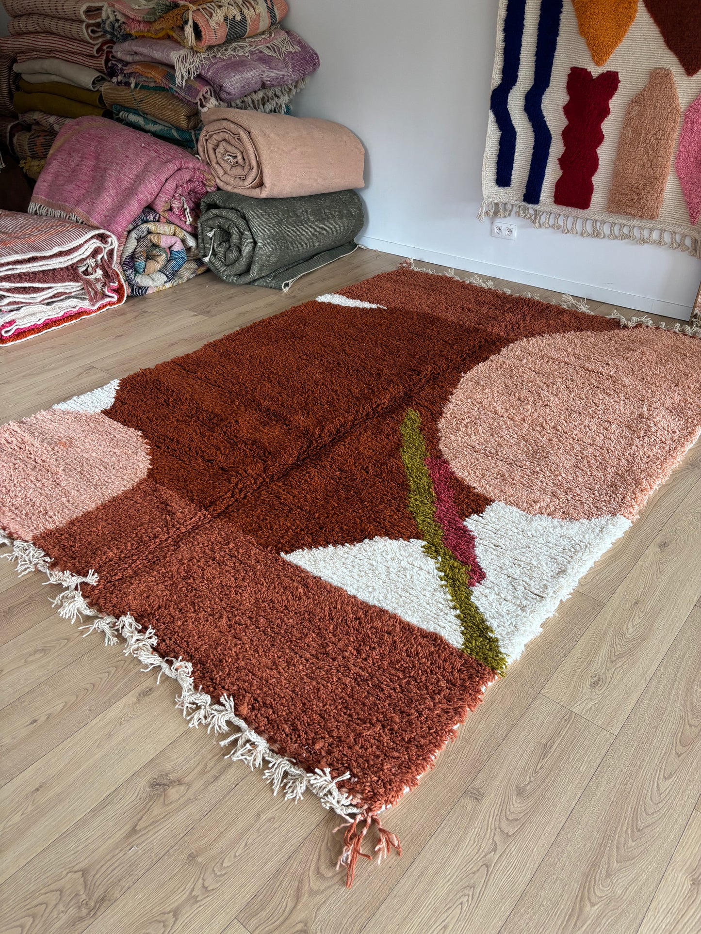 Beni Ouarain Moroccan Colorful Rug (1087) 290x210cm - The Garden