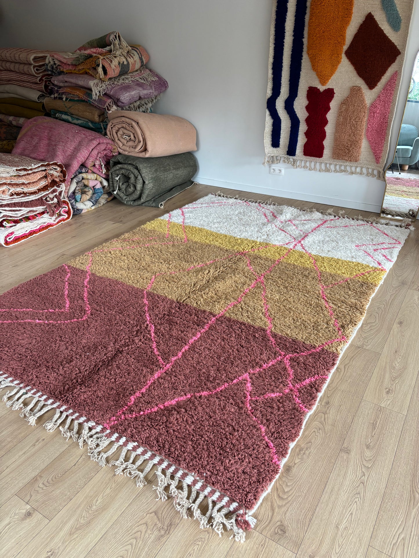 Beni Ouarain Marokkaans kleurrijk tapijt (1086) 307x209cm - Stella