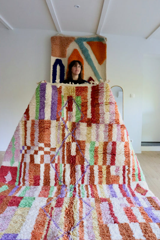 Beni Ouarain Marokkaans kleurrijk tapijt (1017) 288x207cm - Willow