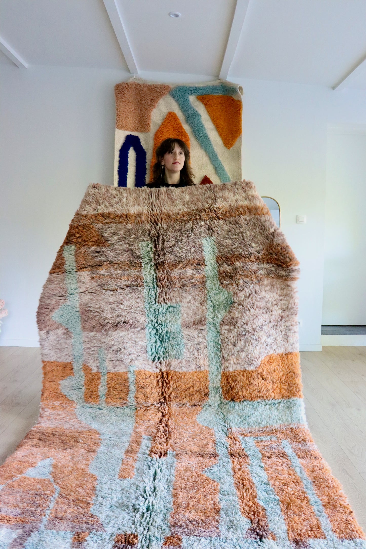 Beni Ouarain Marokkaans kleurrijk tapijt (1008) 260x157cm - Terra