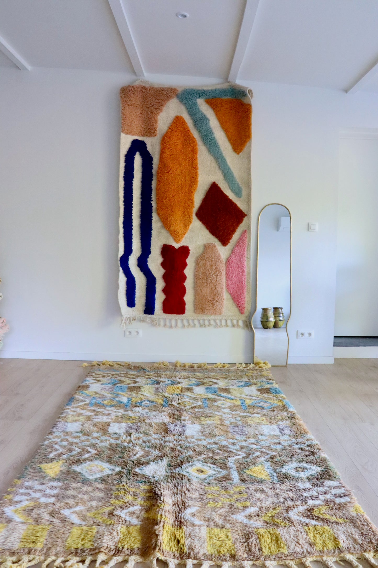 Beni Ouarain Marokkaans kleurrijk tapijt (1011) 254x156cm - Skoura