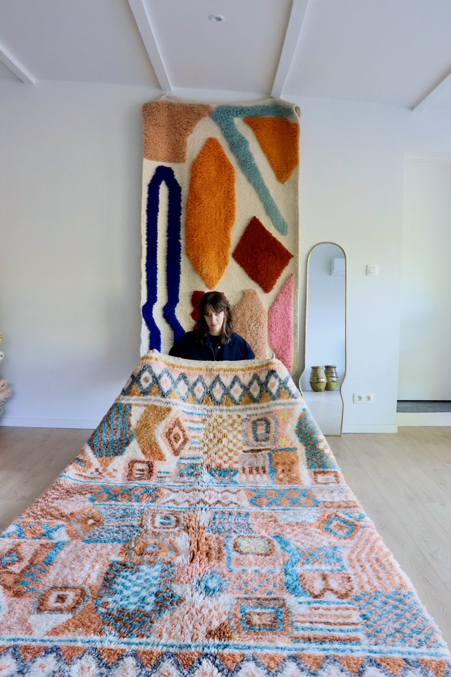 Beni Ouarain Marokkaans kleurrijk tapijt (1012) 268x172cm - River in the Atlas