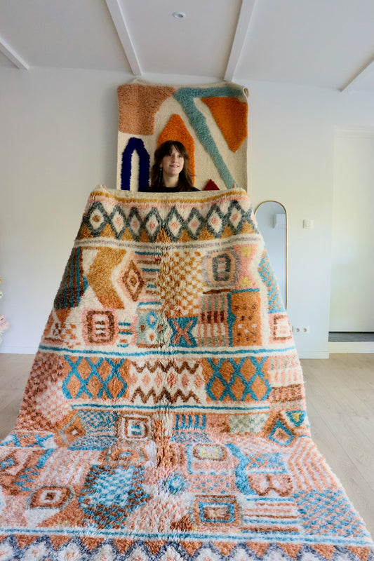 Beni Ouarain Marokkaans kleurrijk tapijt (1012) 268x172cm - River in the Atlas