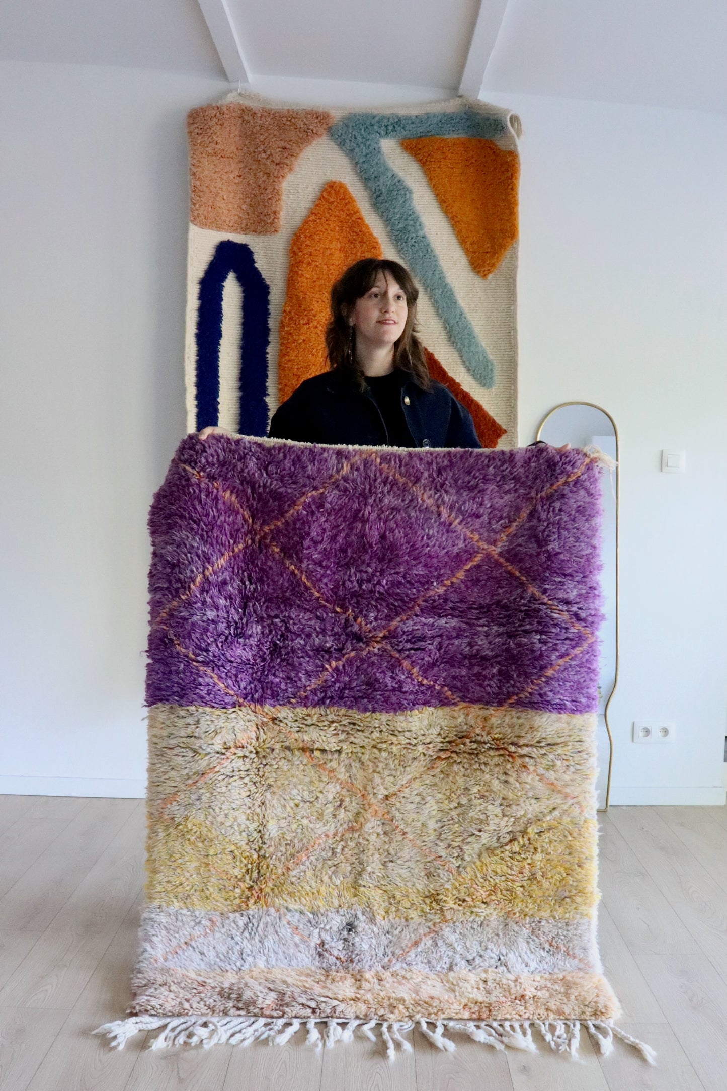 Tapis Beni Ouarain coloré (1001) 154x112cm - Violet