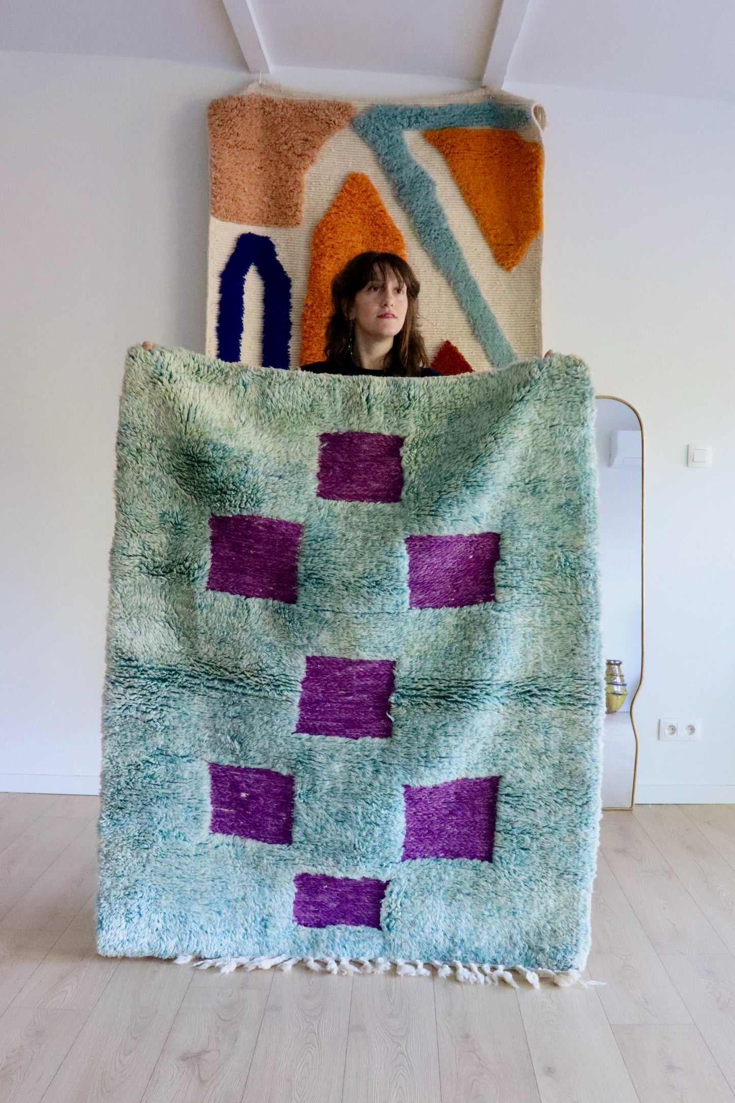 Beni Ouarain Marokkaans kleurrijk tapijt (1002) 153x120cm - Cayman Islands