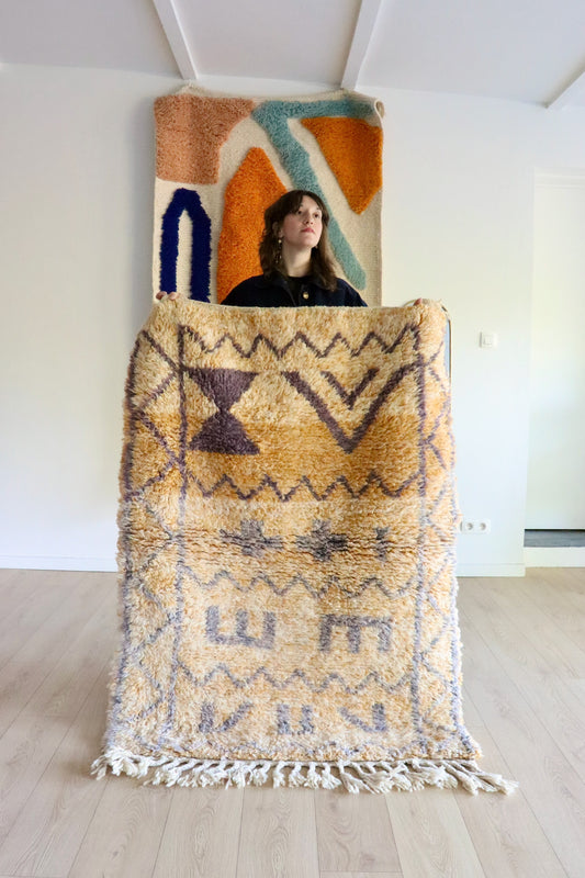 Beni Ouarain Marokkaans kleurrijk tapijt (1000) 152x112cm - Lilac 2