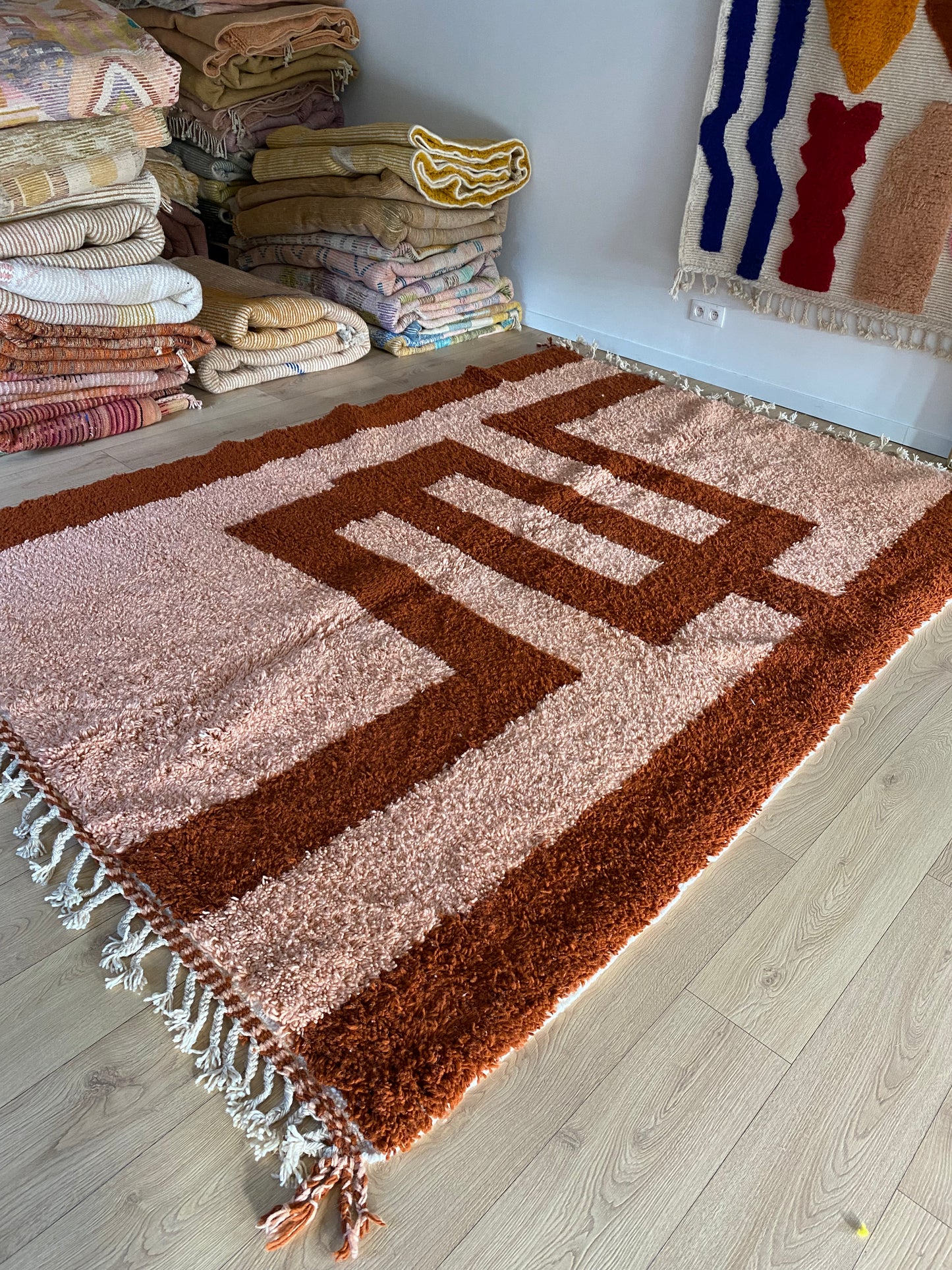 Tapis Beni Ouarain coloré (952) 300x206cm - Cabernet