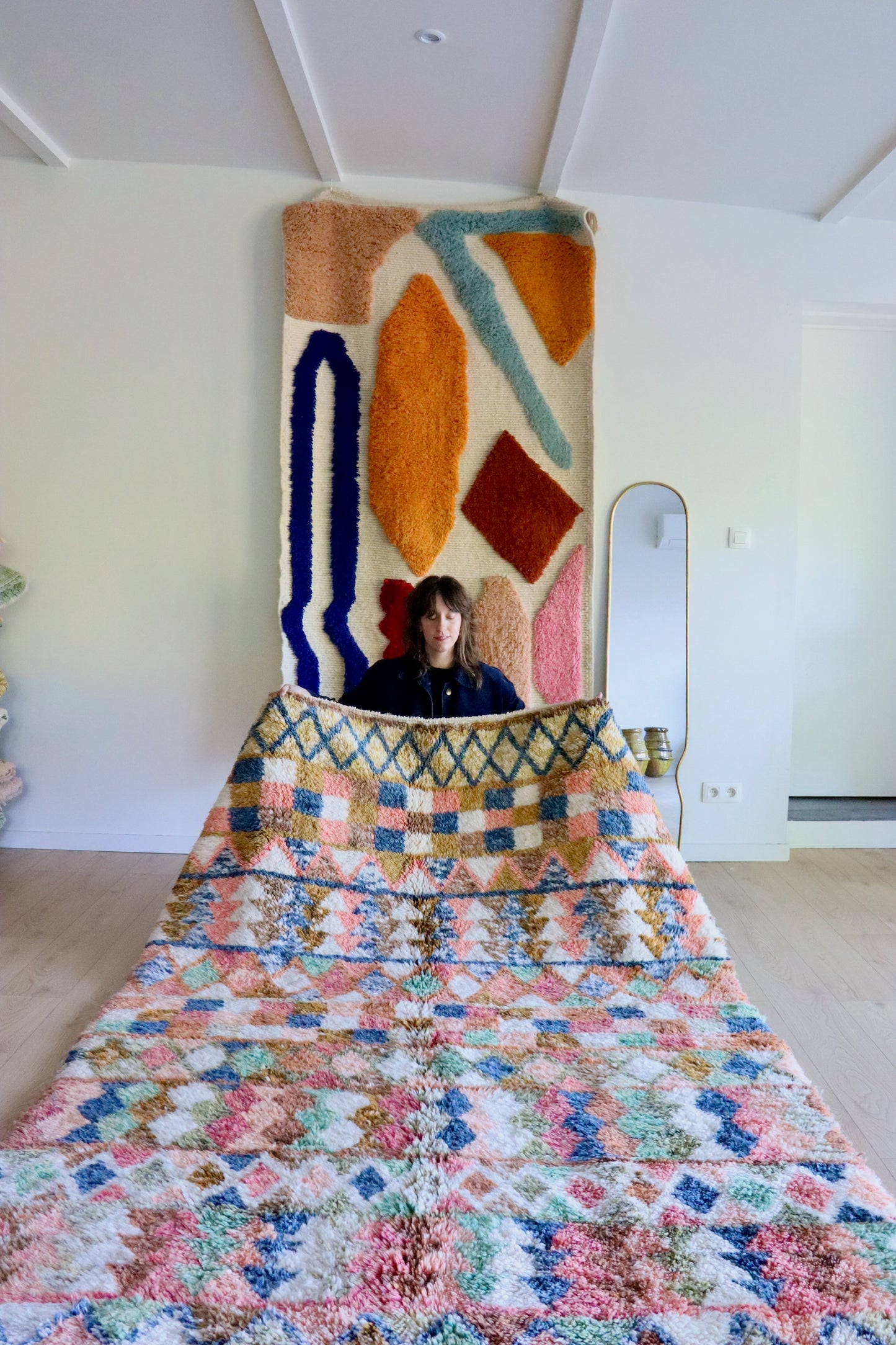 Beni Ouarain Marokkaans kleurrijk tapijt (1015) 250x170cm - Arlequin